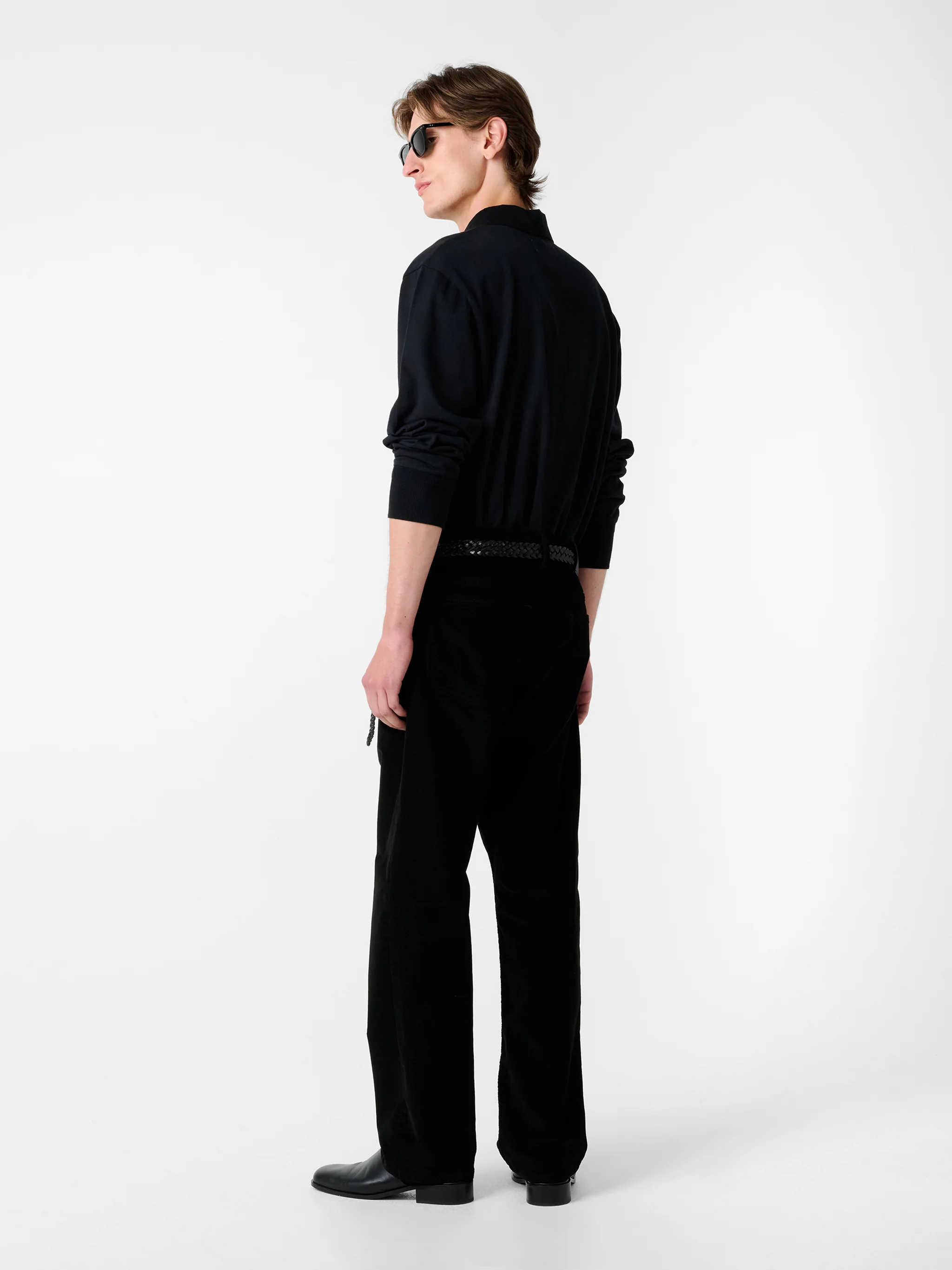 Alyk Long Sleeve Polo in Black - Image 3