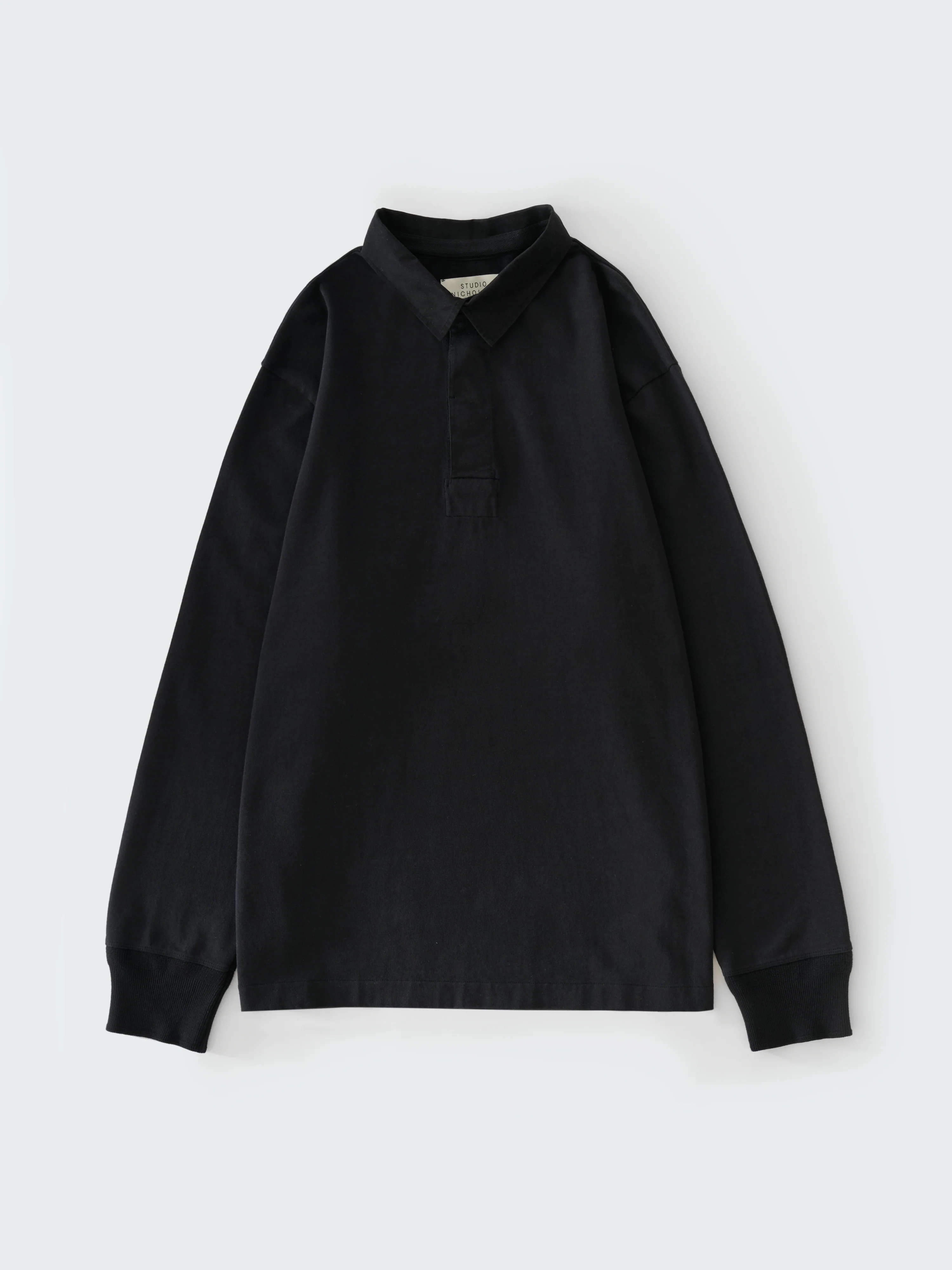 Alyk Long Sleeve Polo in Black - Image 7