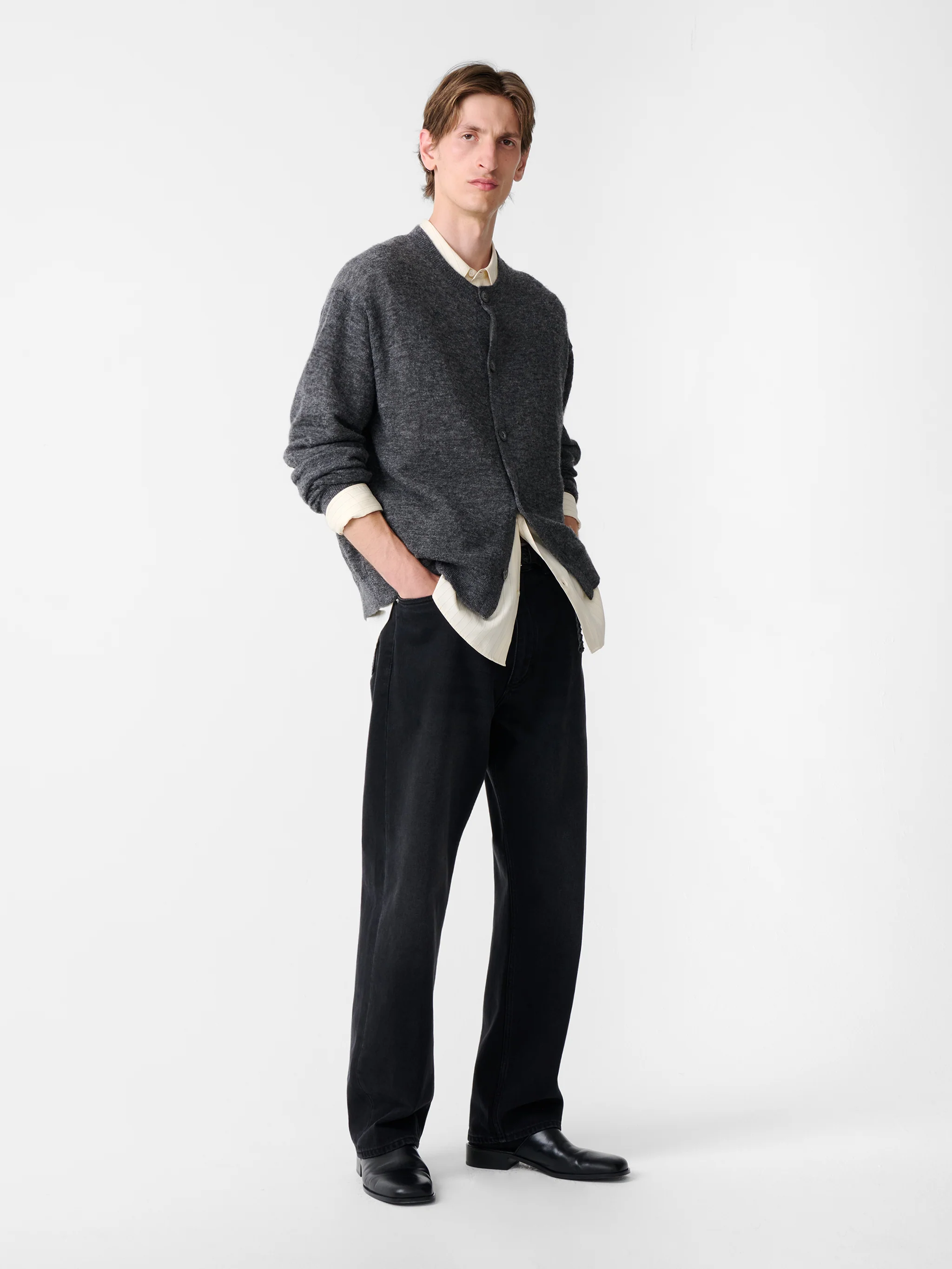 Andres Cardigan in Charcoal Marl - Image 3
