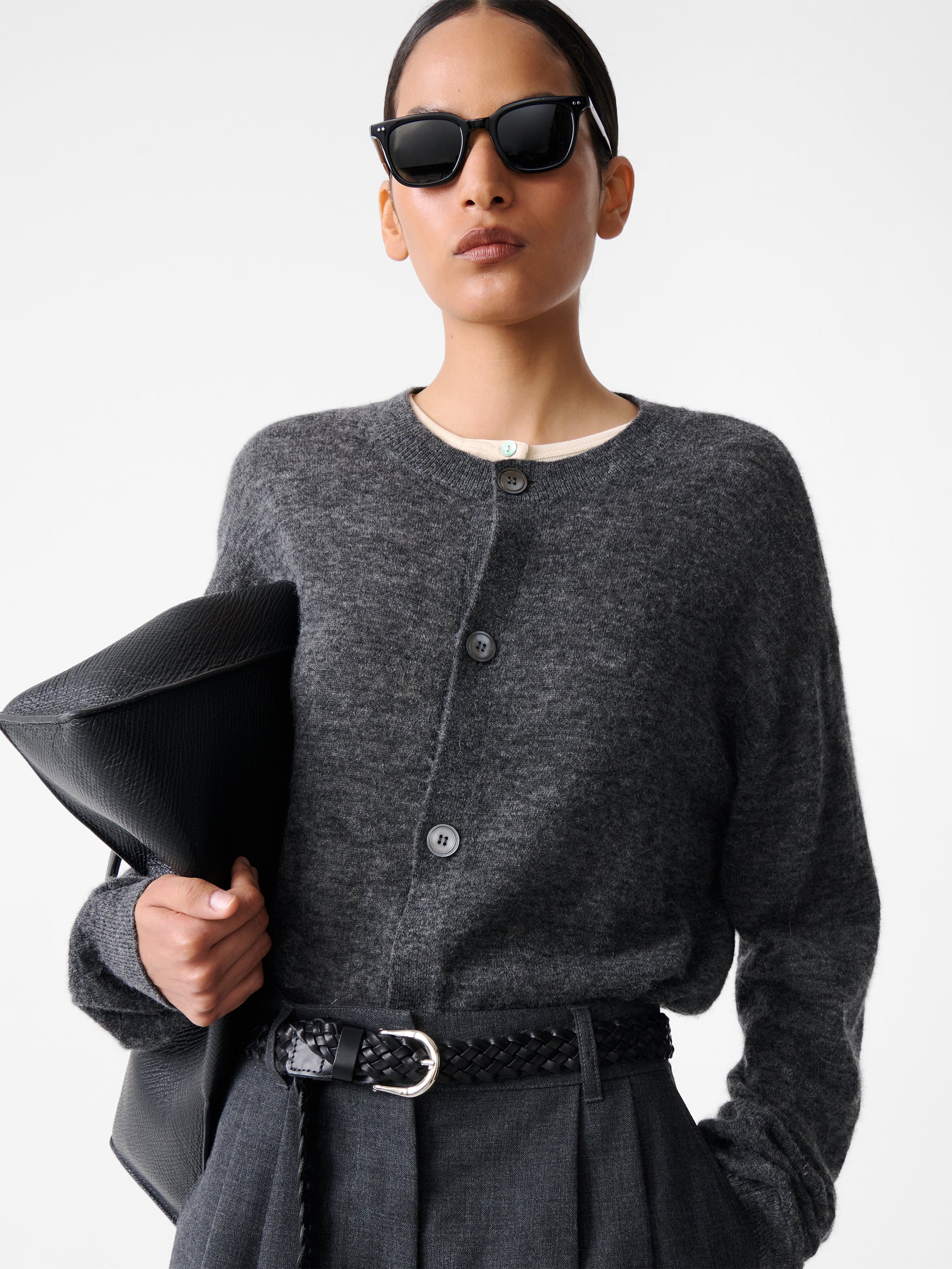 Andres Cardigan in Charcoal Marl - Image 4