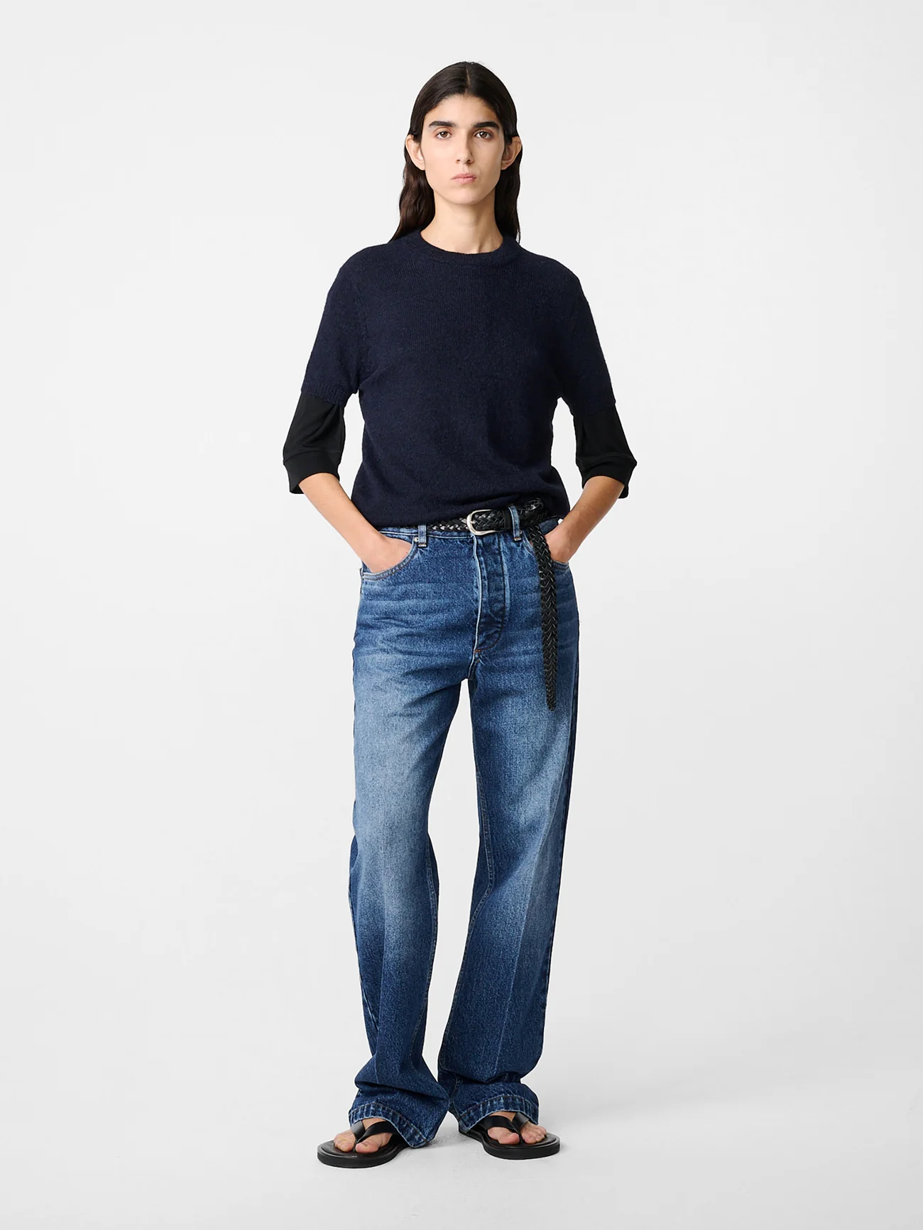 Barra Straight Leg Denim Pant in Worn Wash Indigo