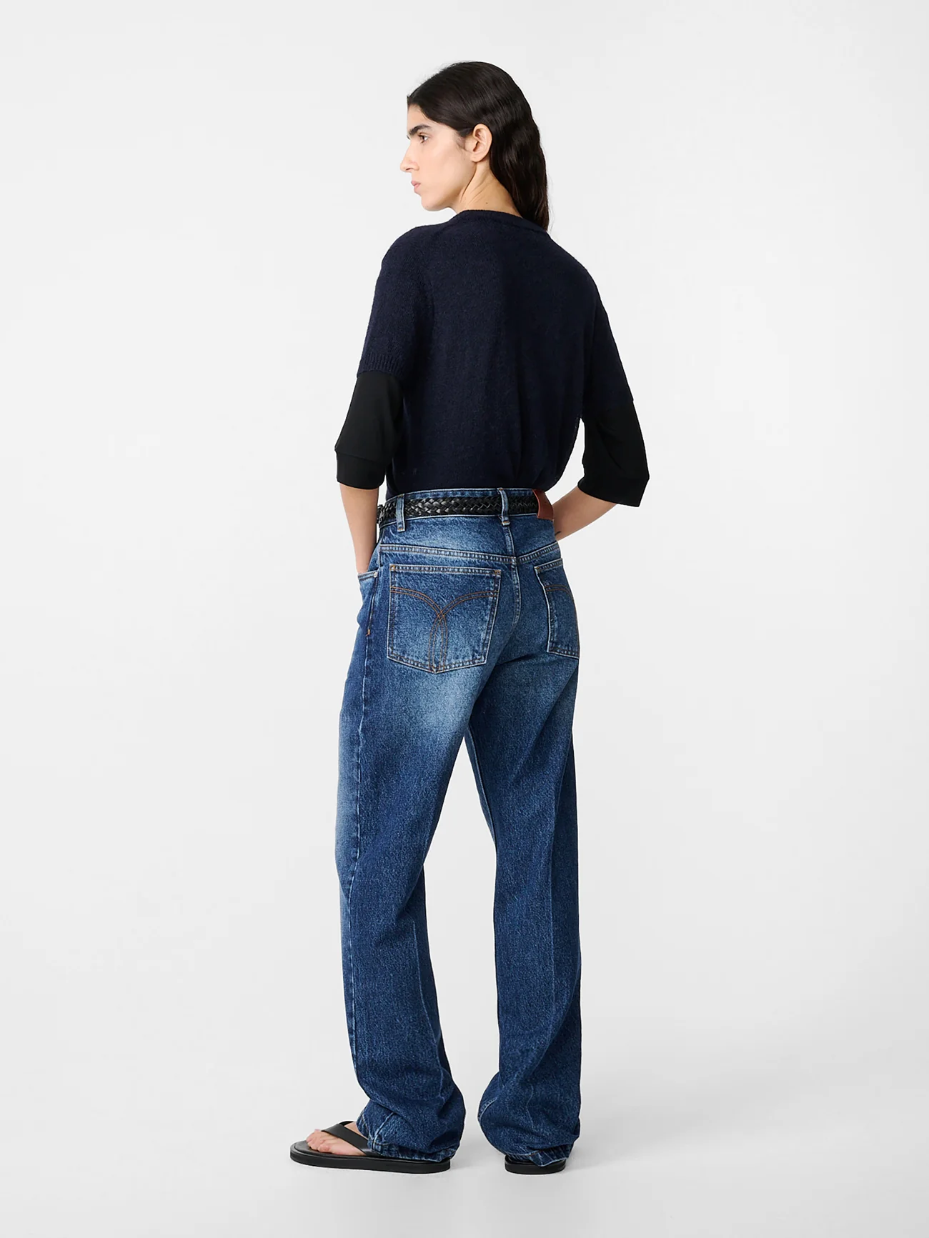 Barra Straight Leg Denim Pant in Worn Wash Indigo - Image 4