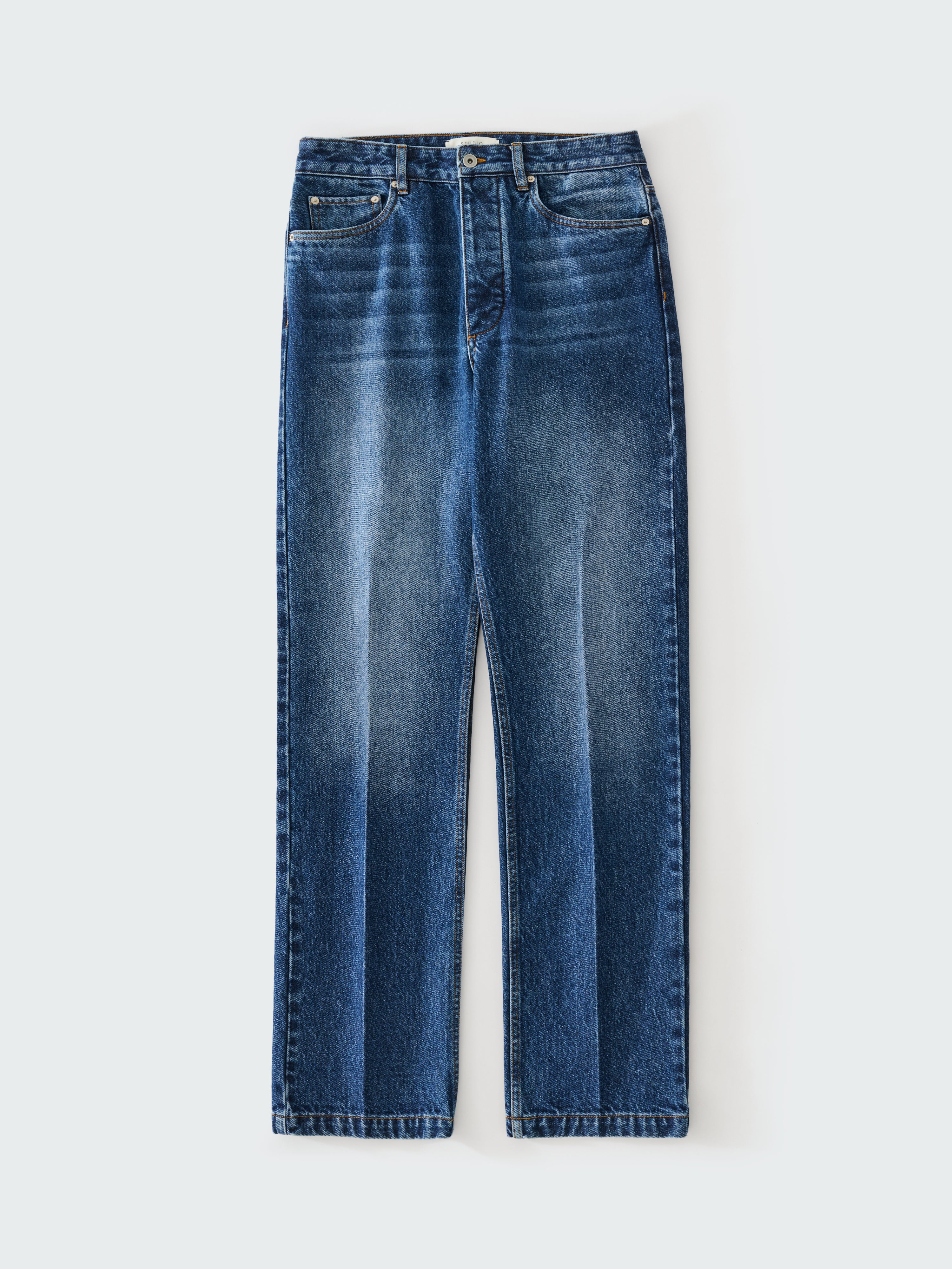 Barra Straight Leg Denim Pant in Worn Wash Indigo - Image 8