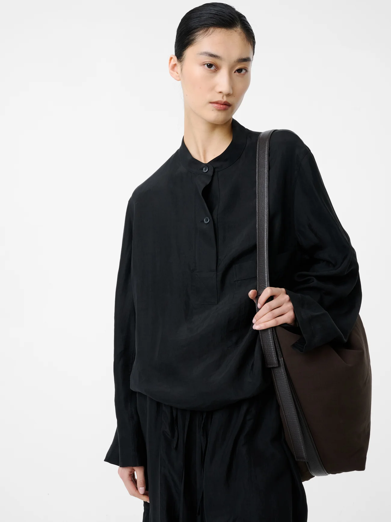 Baye Twill Polo Shirt in Black