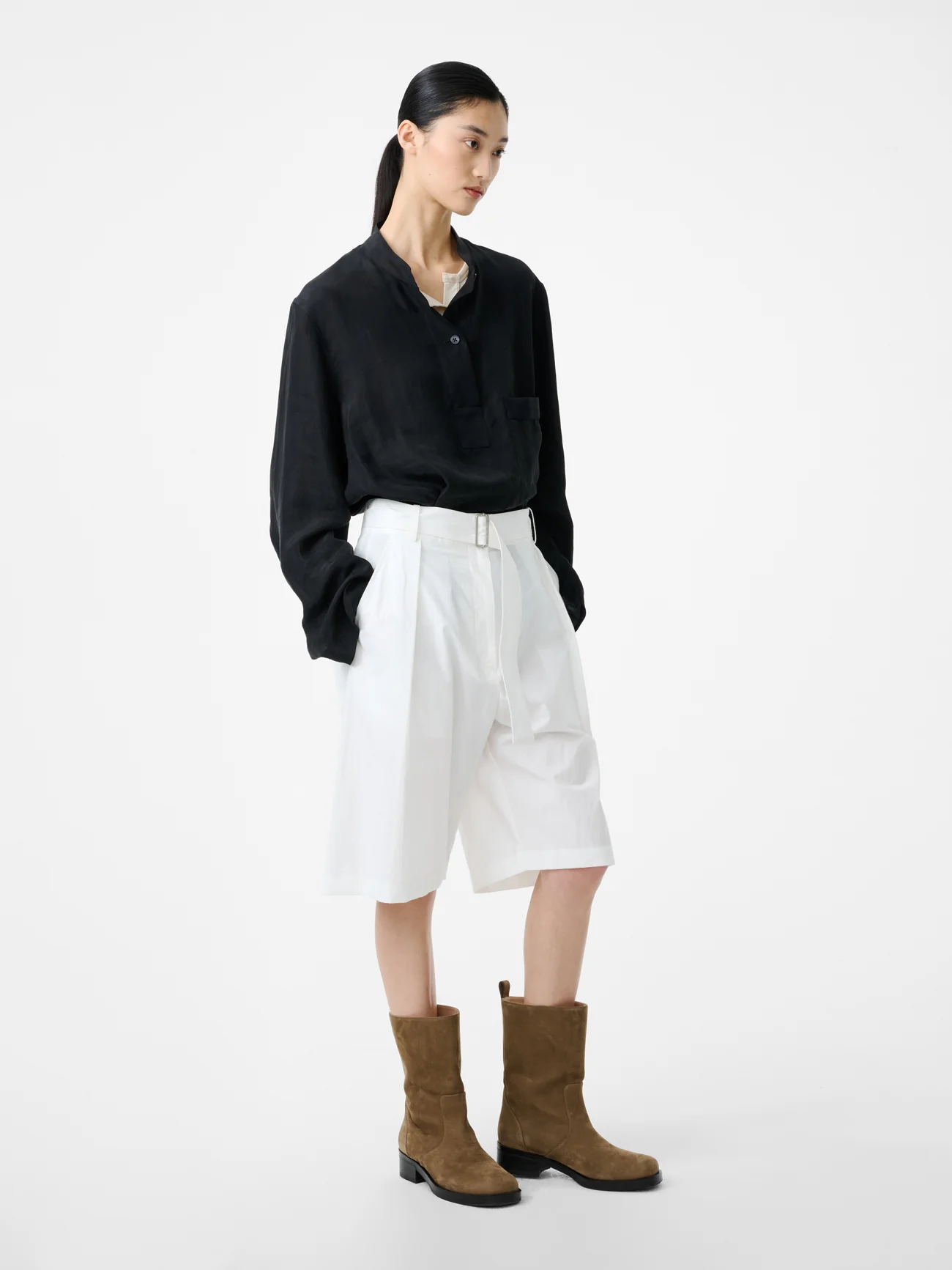Baye Twill Polo Shirt in Black - Image 4