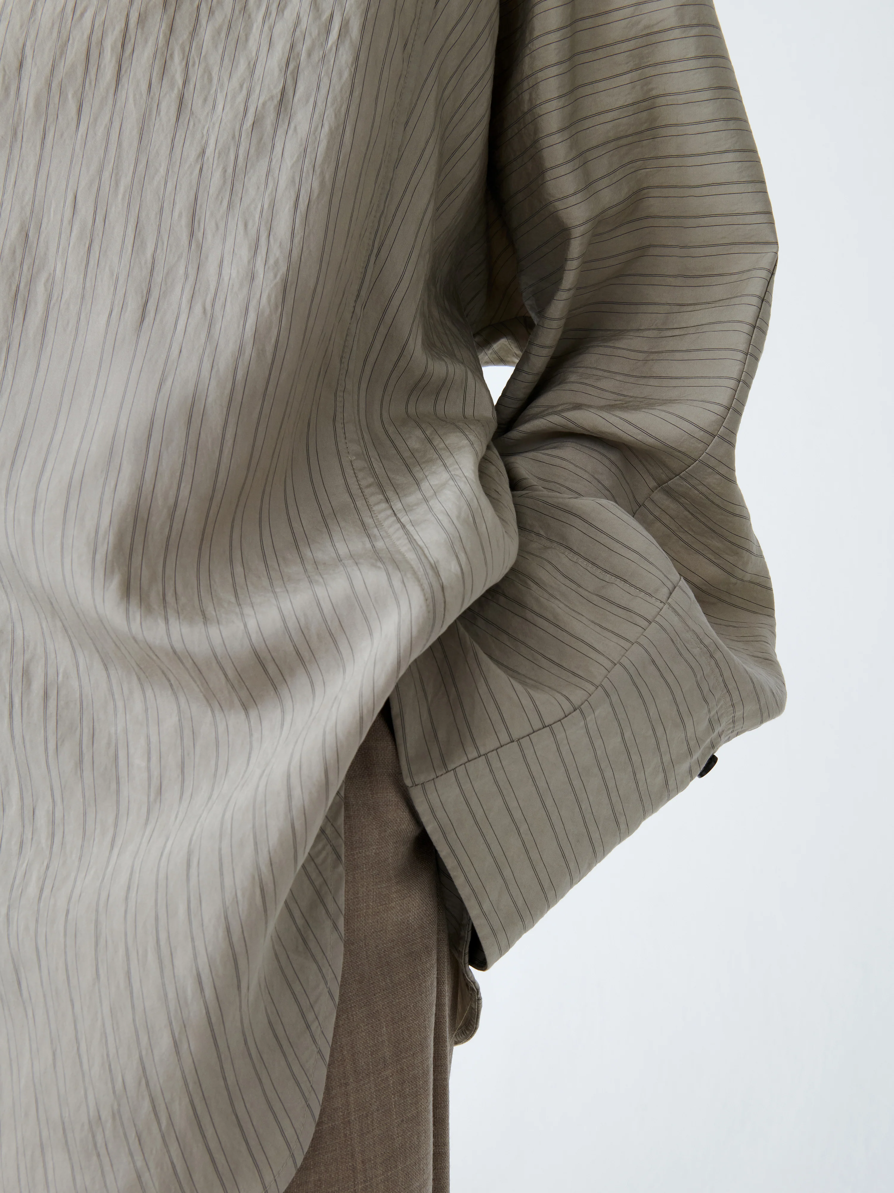 Bonsho Shirt in Pebble / Black Stripe - Image 4