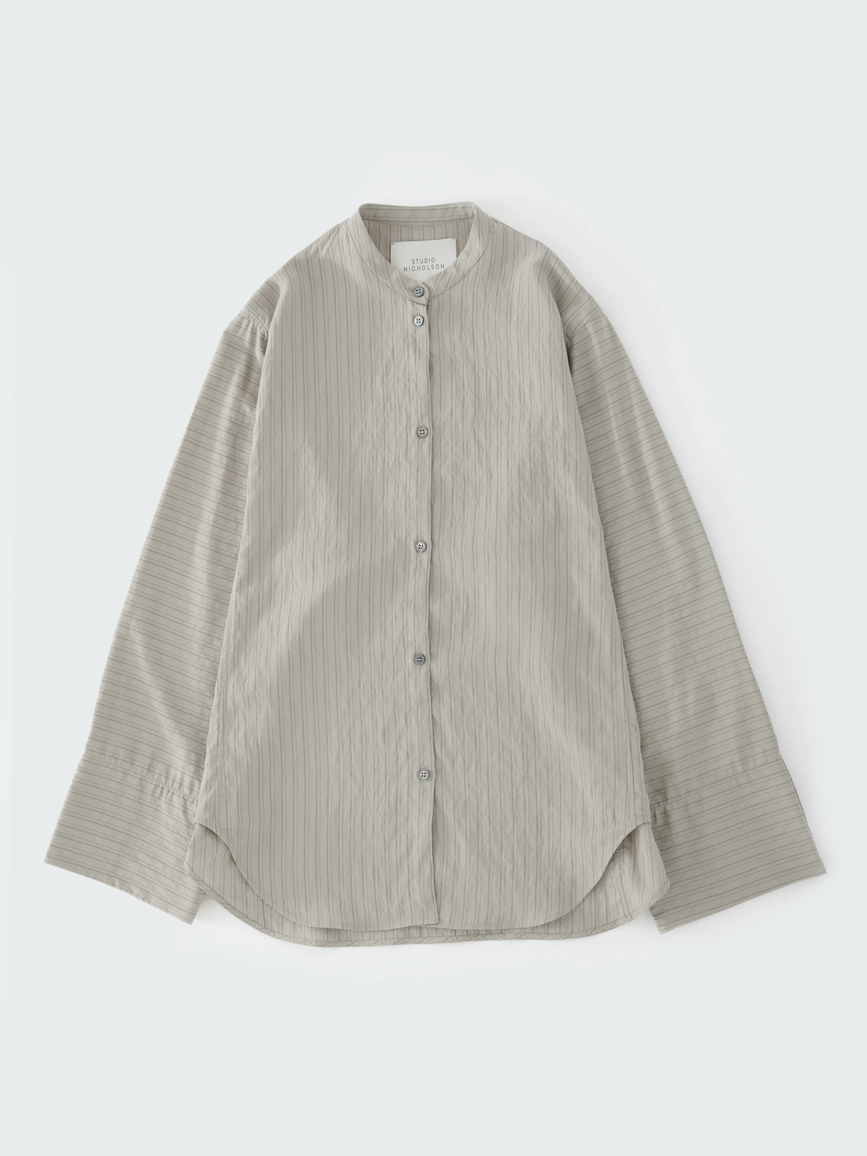 Bonsho Shirt in Pebble / Black Stripe - Image 6