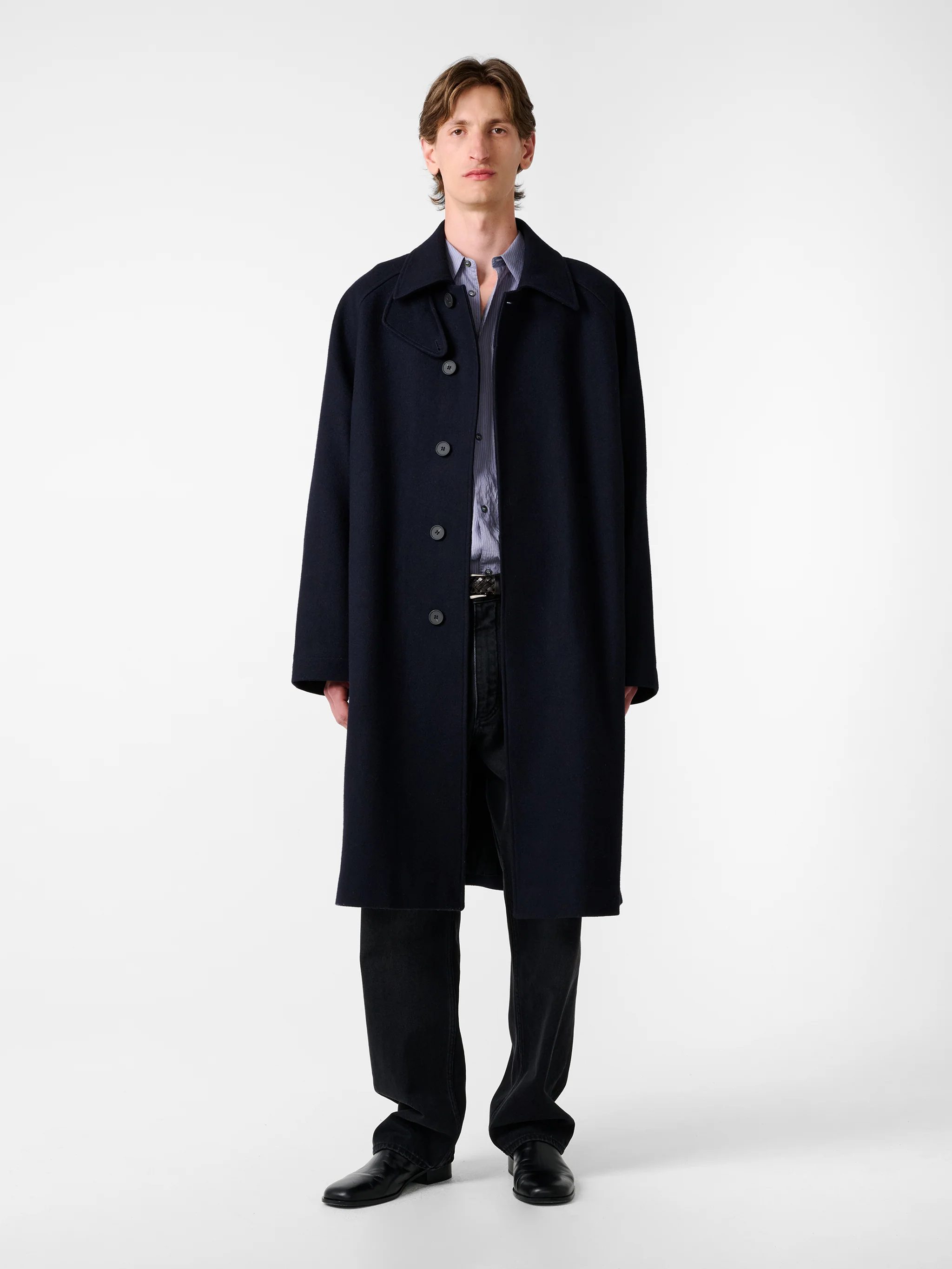 Cabo Wool Coat in Dark Navy - Image 2