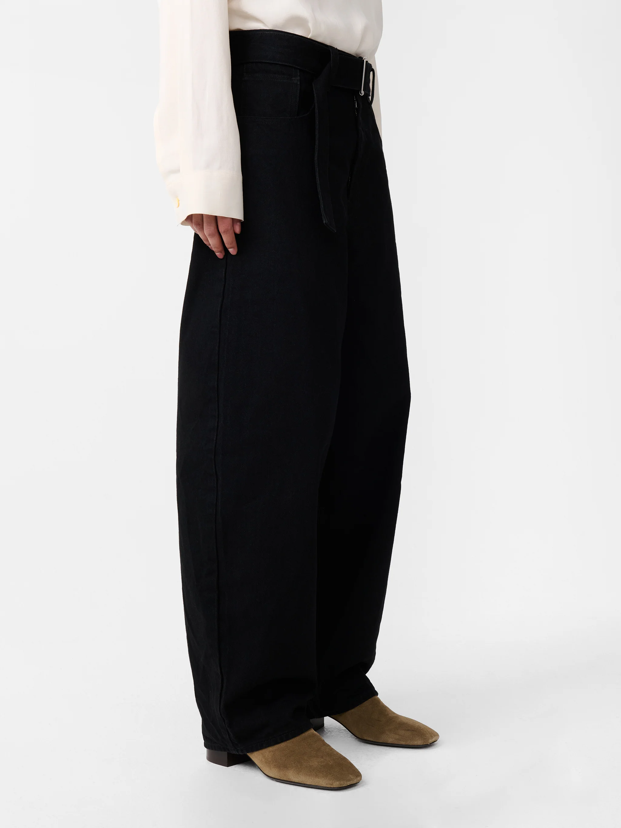 Cahun Crinkle Denim Pant in Black - Image 2