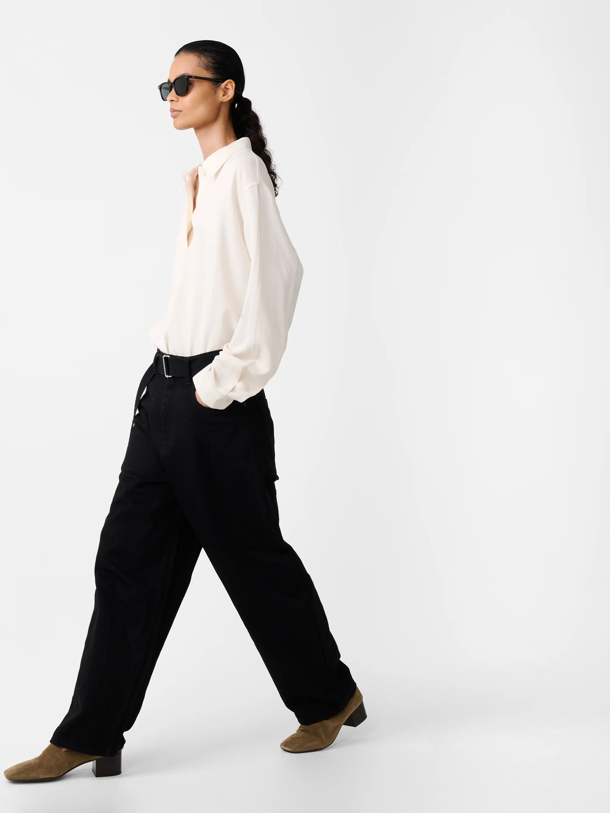 Cahun Crinkle Denim Pant in Black - Image 3