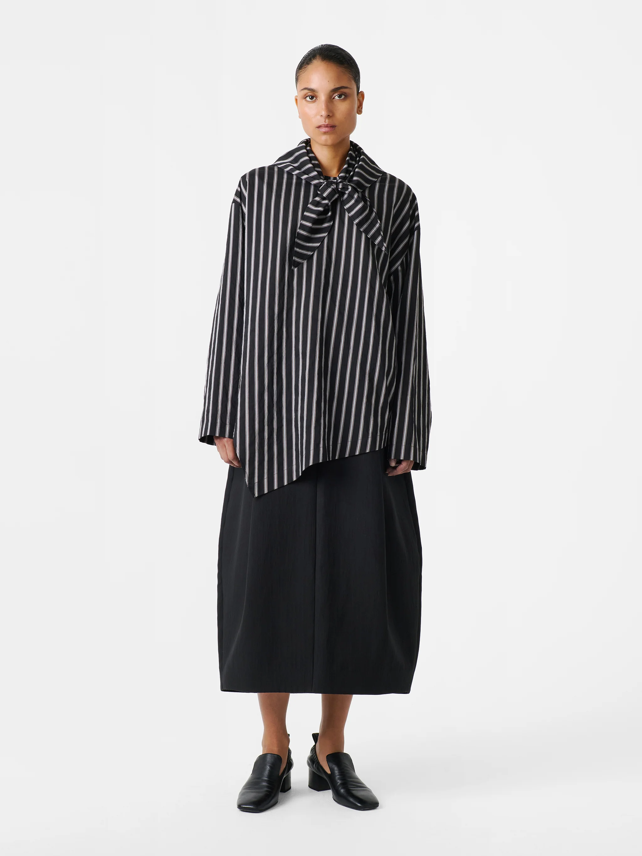 Carson double cotton Skirt in Black - Image 2