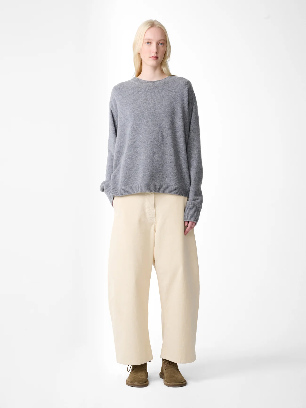 Chalco Corduroy Wide Leg Pant in Panna - Image 3
