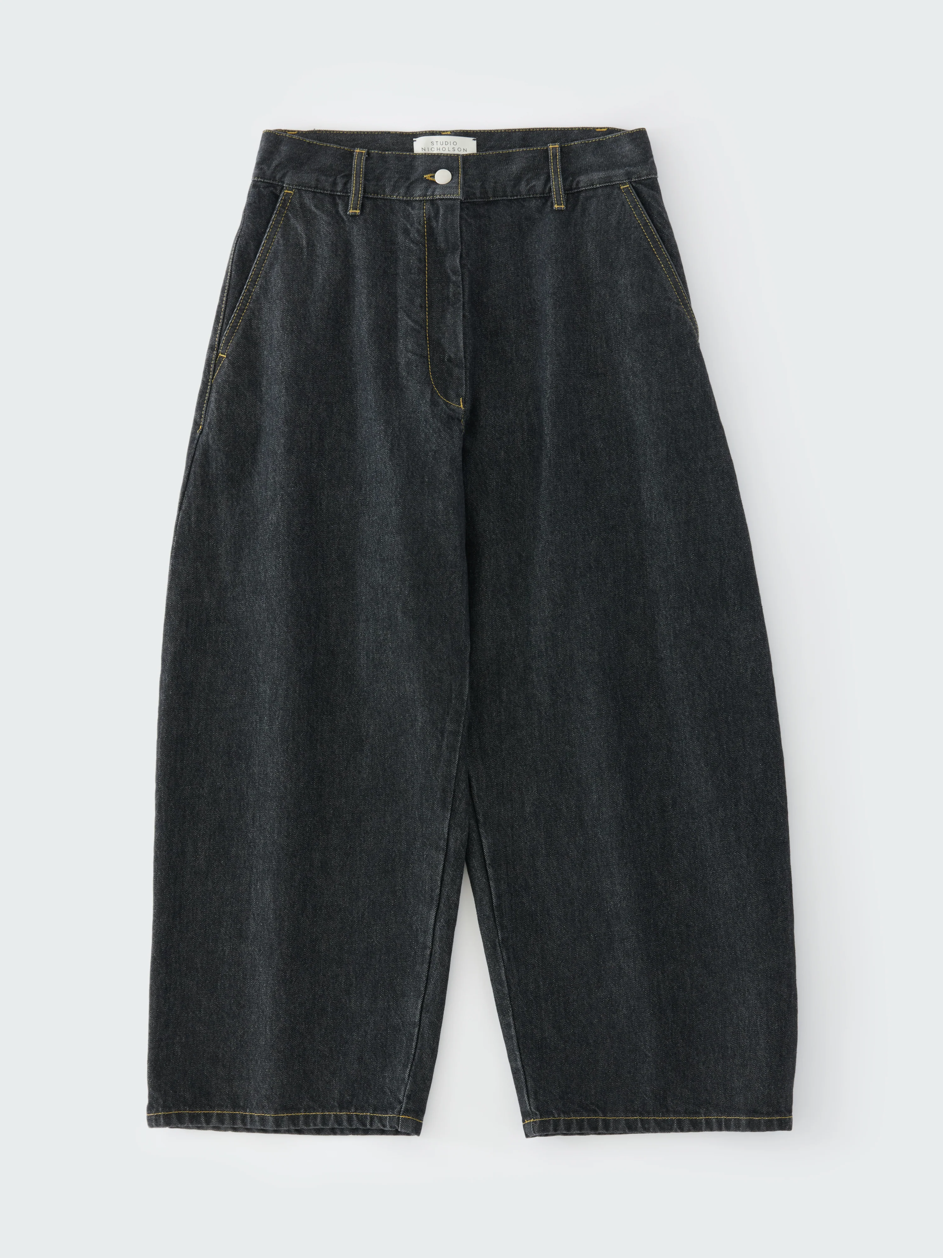 Chalco Italian Wide Leg Denim Pant in Black - Image 8