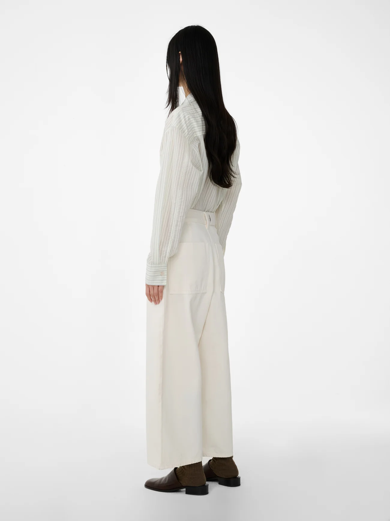 Chalco Wide Leg Denim Pant in Parchment - Image 3