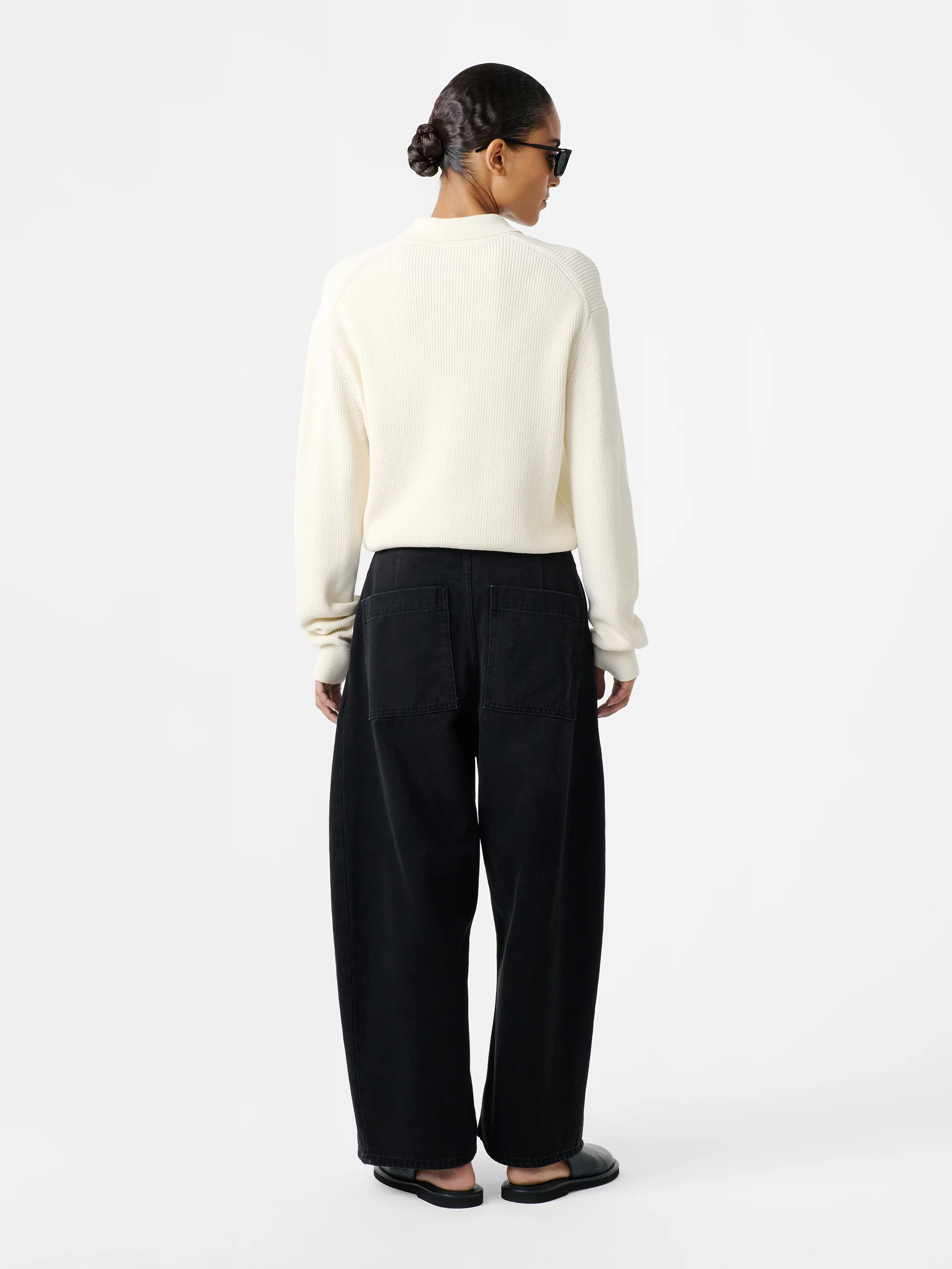 Chalco Wide Leg Denim Pant in Washed Black - Image 3