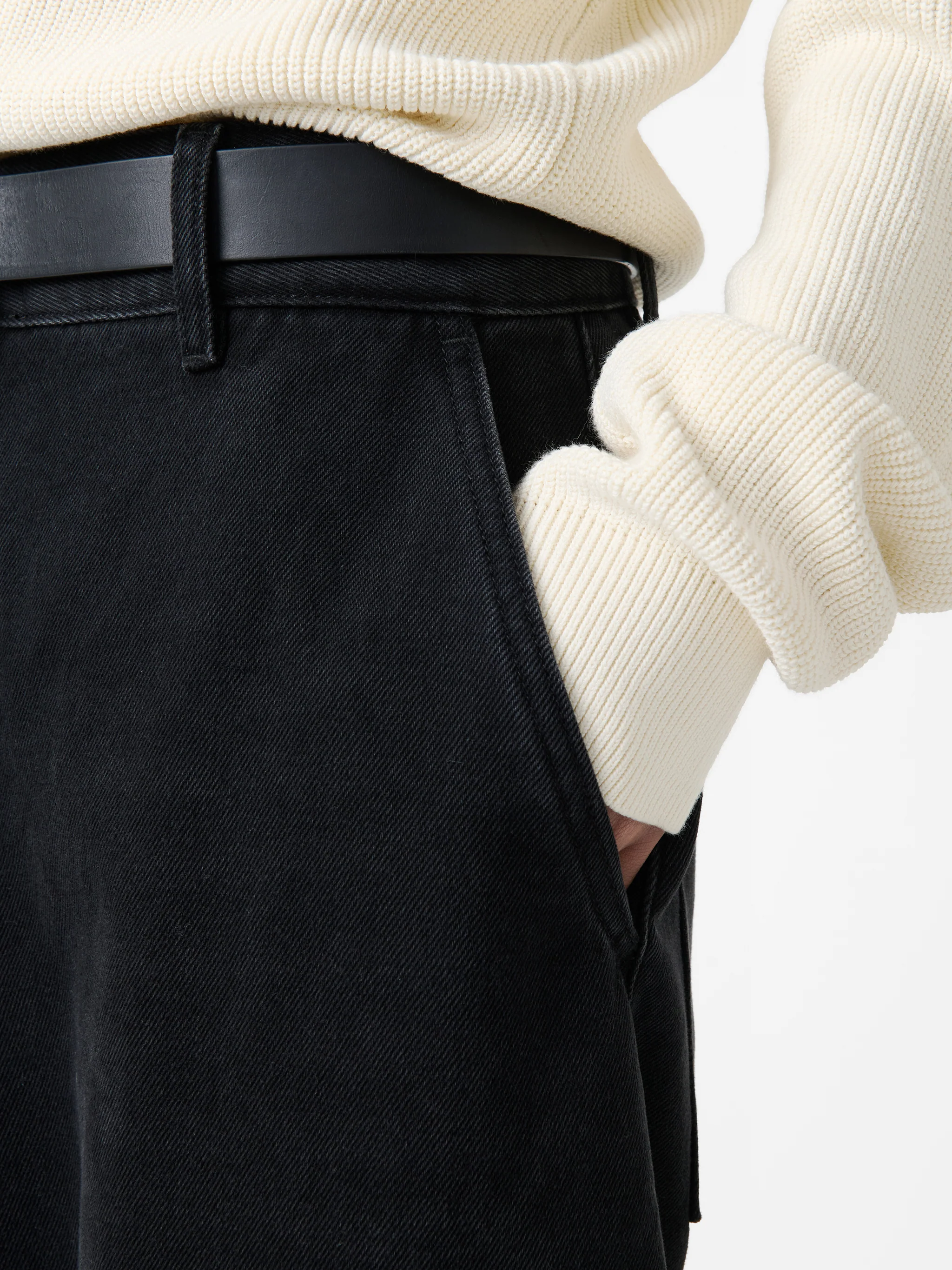 Chalco Wide Leg Denim Pant in Washed Black - Image 5
