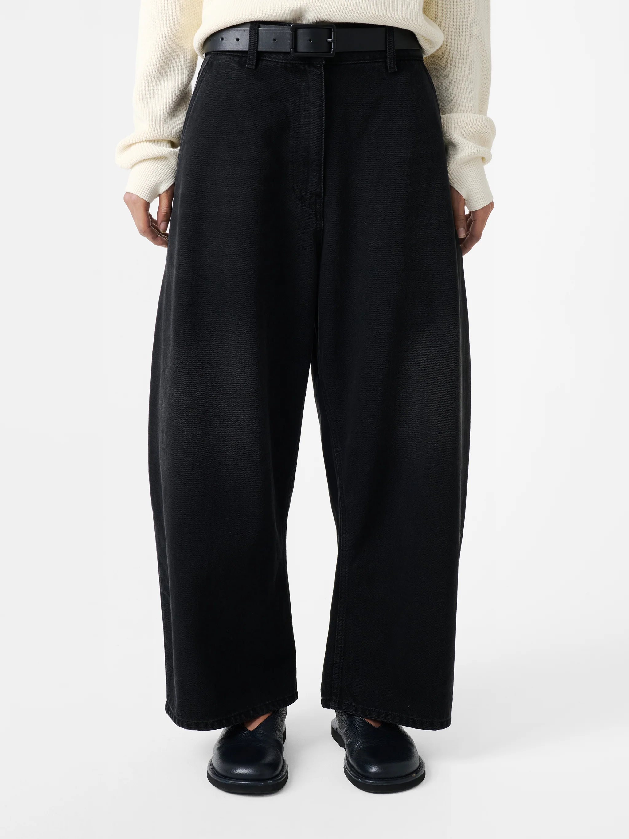 Chalco Wide Leg Denim Pant in Washed Black - Image 6