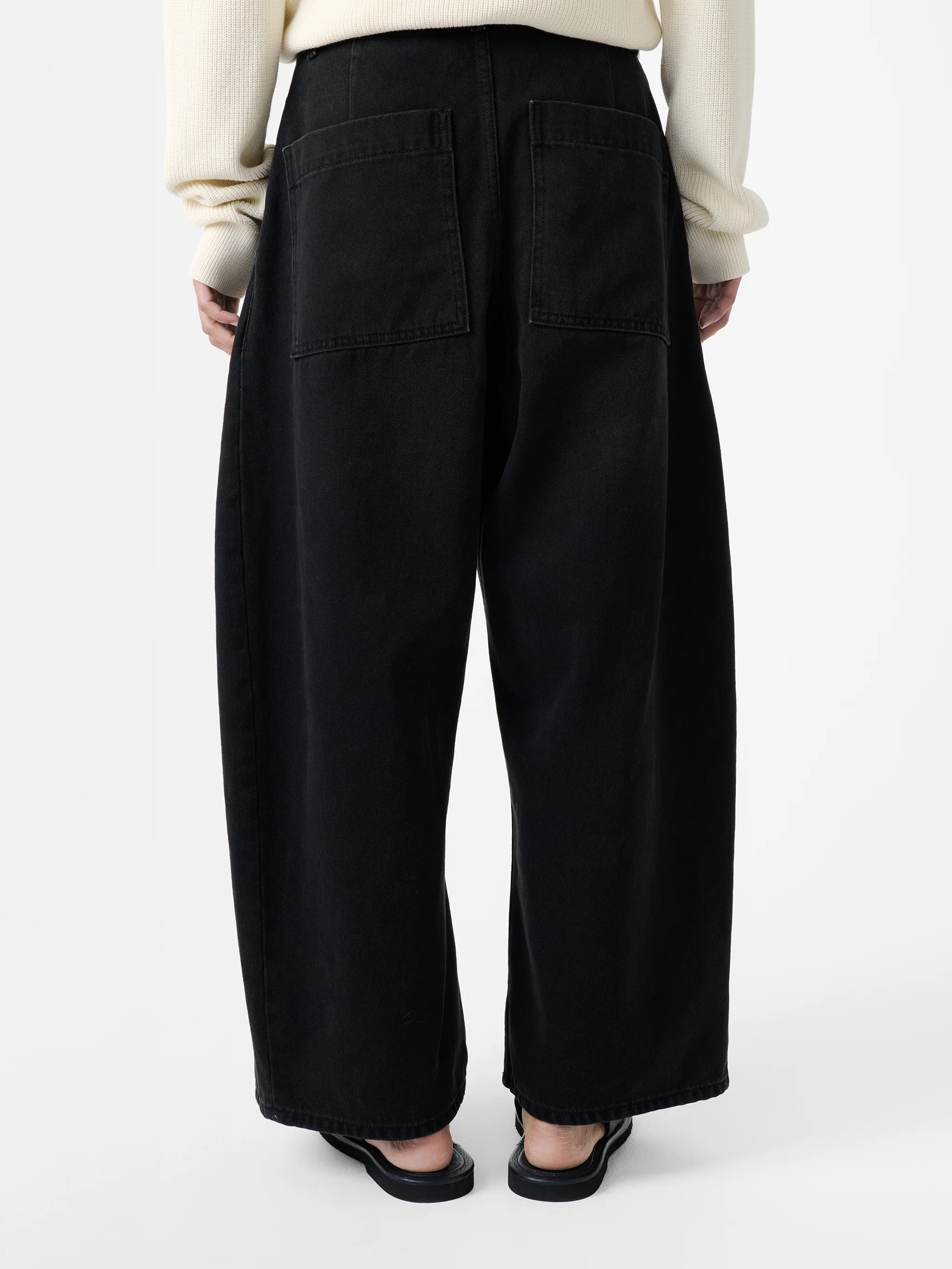 Chalco Wide Leg Denim Pant in Washed Black - Image 8