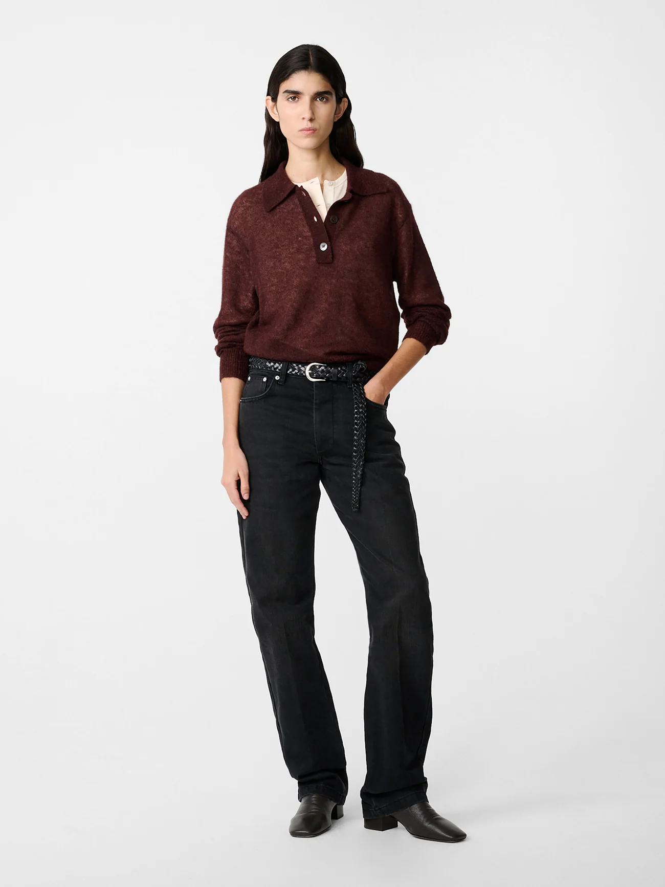 Chesapeake Knit Polo in Mulberry - Image 2