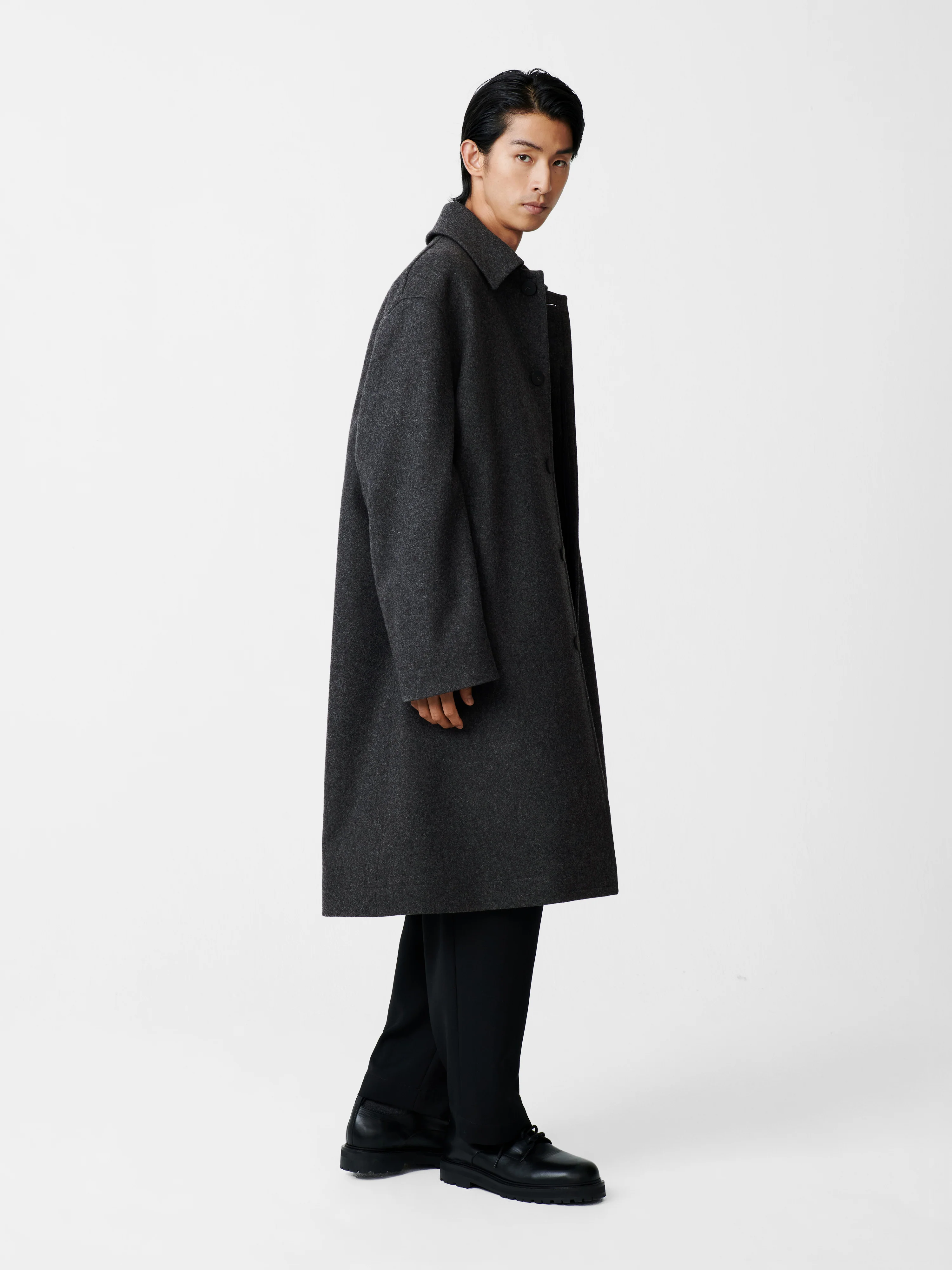 Cover Coat in Charcoal Marl - Image 3