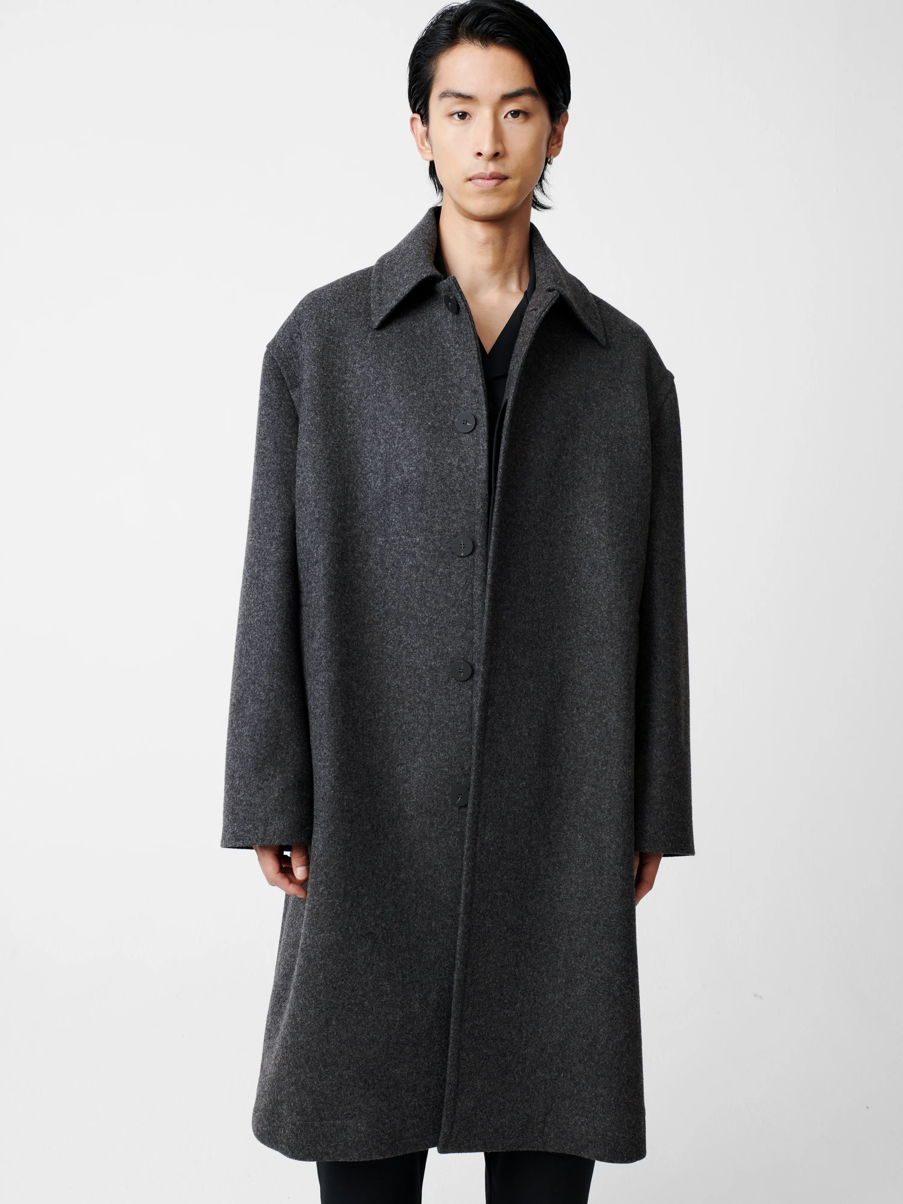 Cover Coat in Charcoal Marl - Image 6