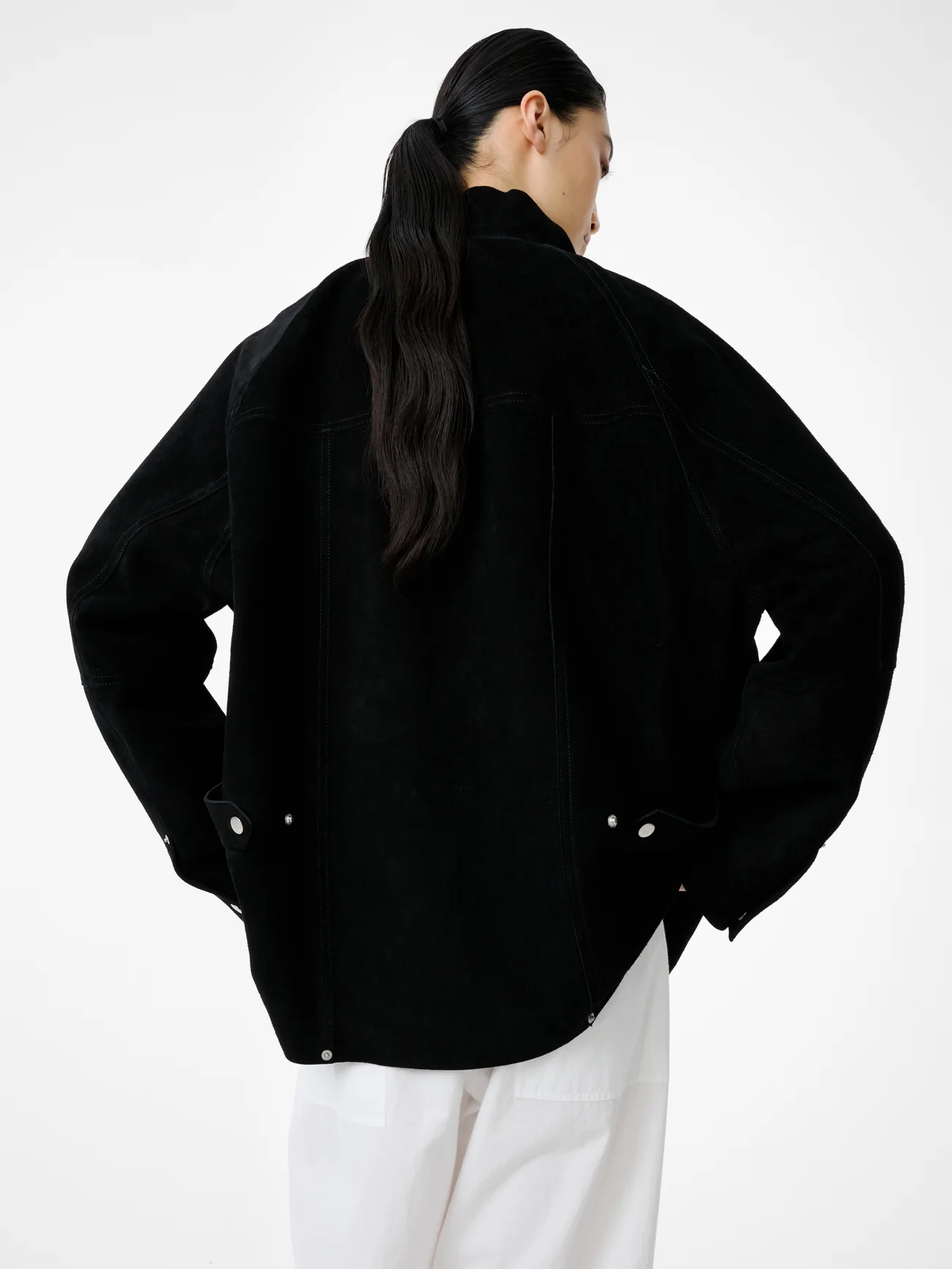 Women's Dash Suede Jacket in Black - Image 8