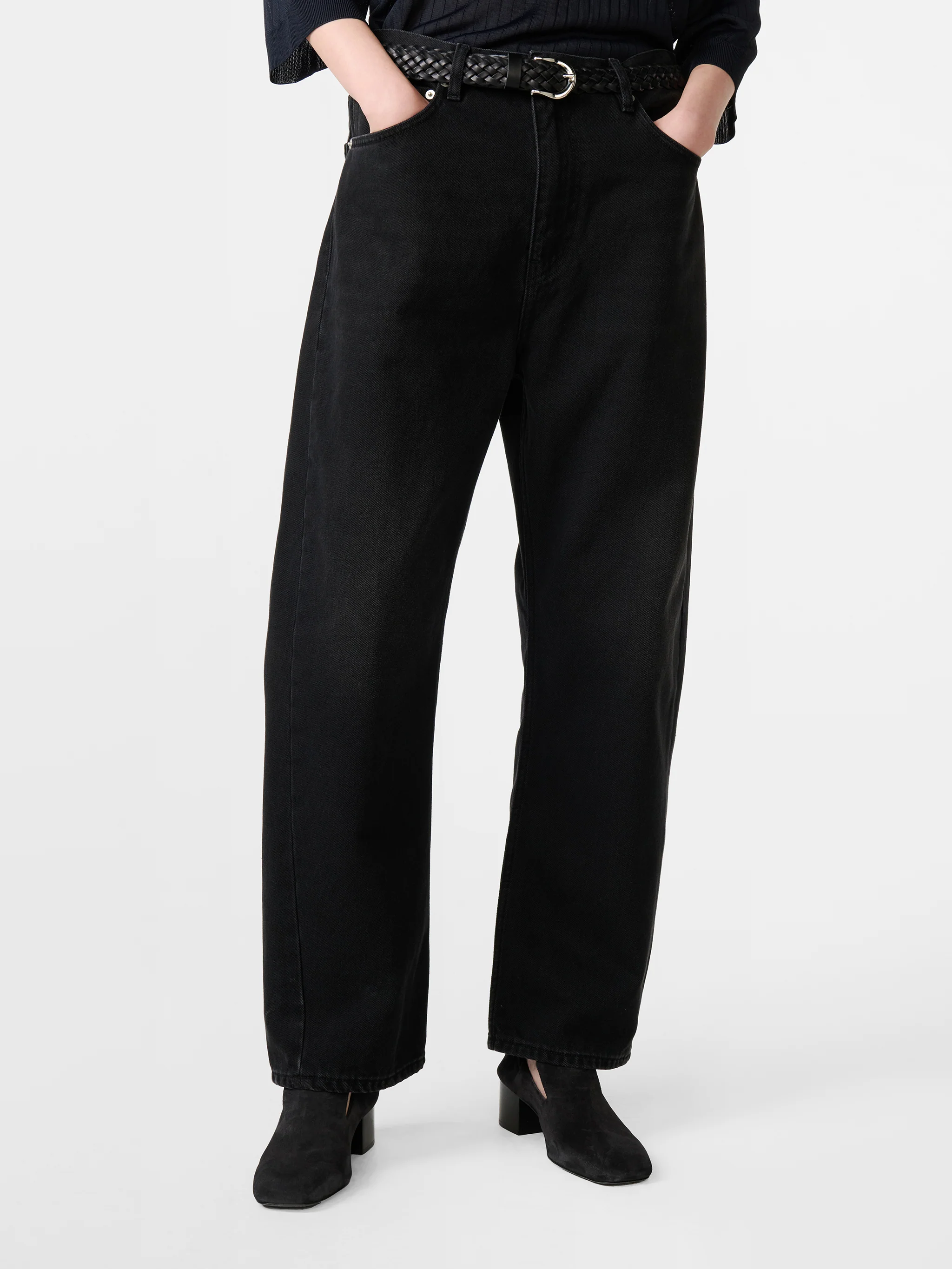 Denjo Straight Leg Denim Pant in Washed Black - Image 5