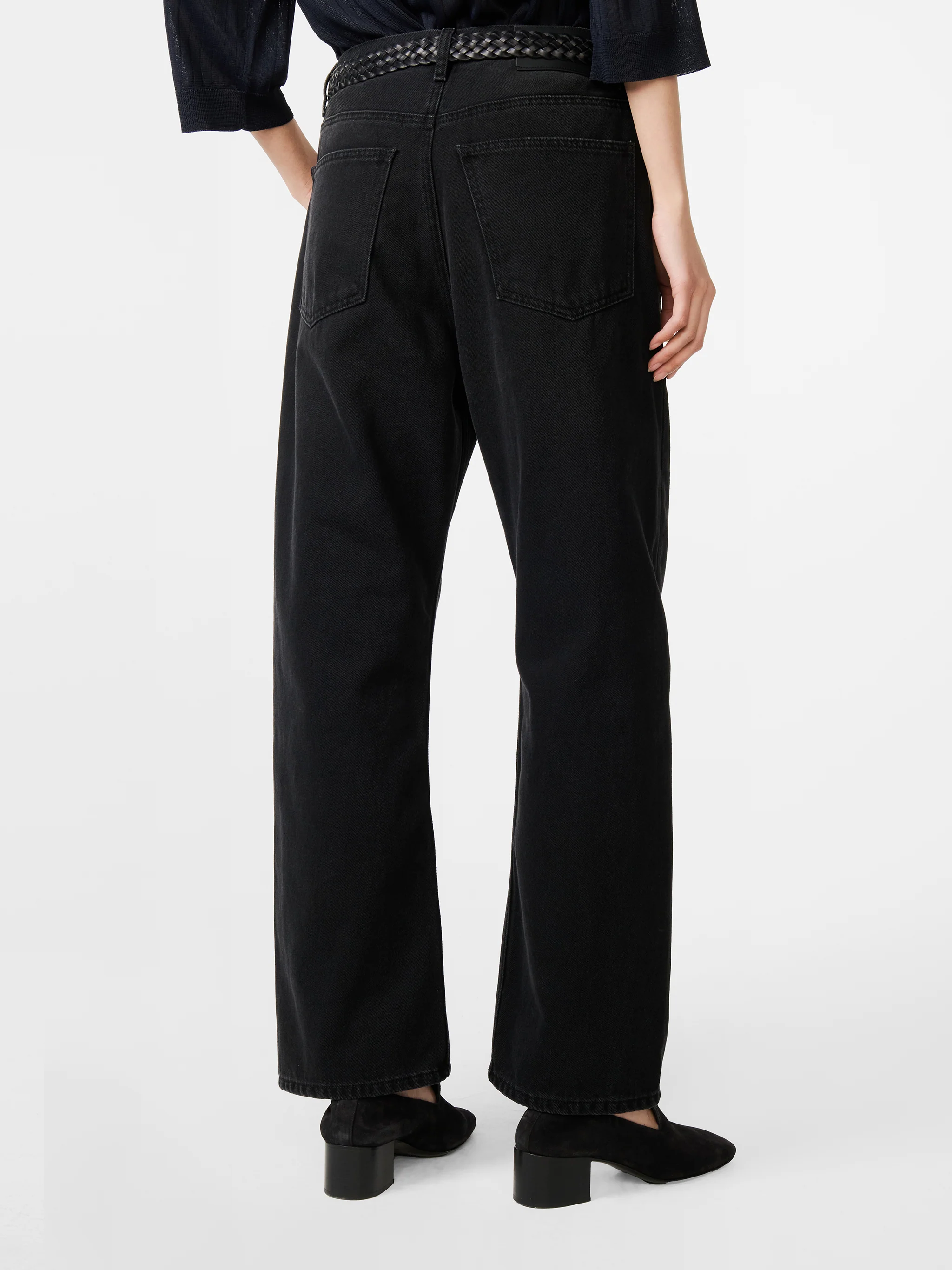 Denjo Straight Leg Denim Pant in Washed Black - Image 6