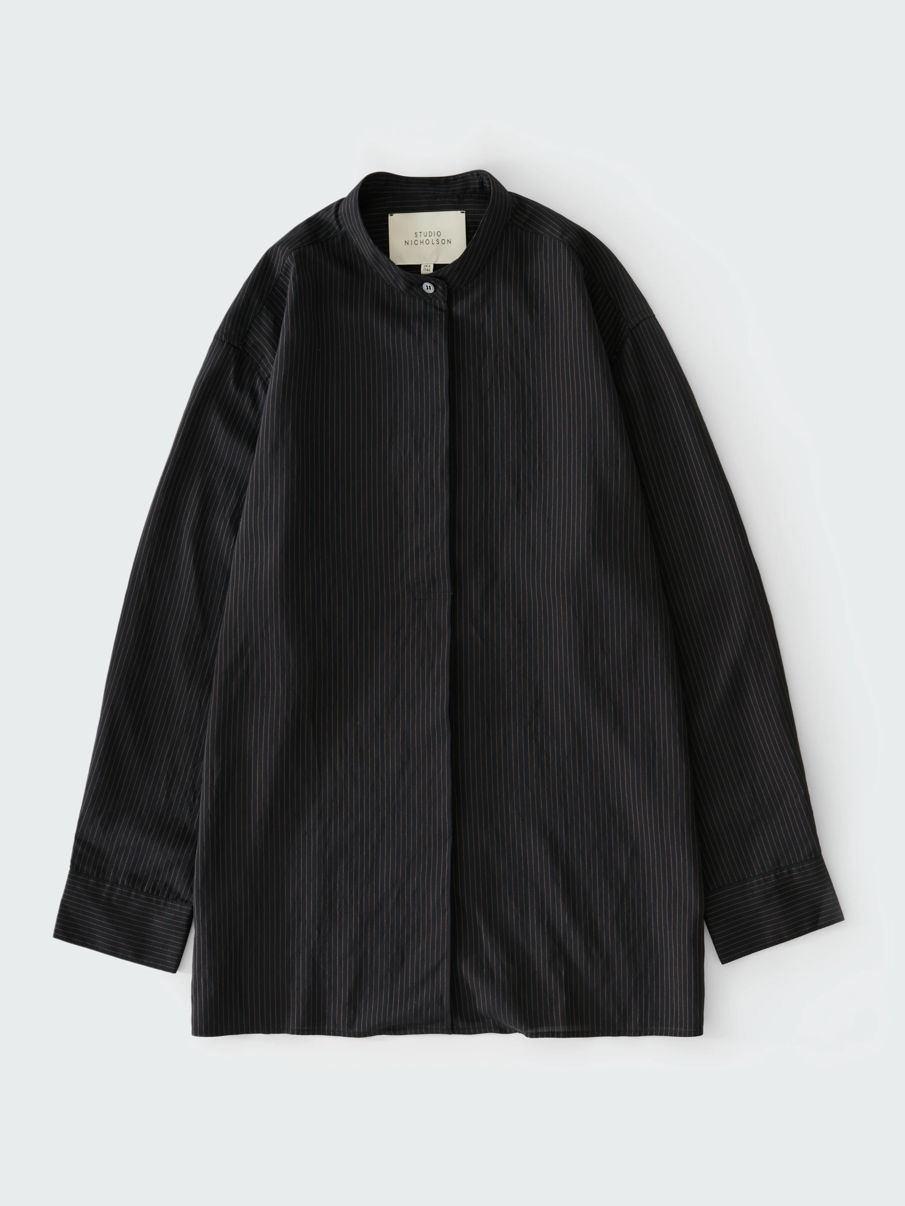 Faber Shirt in Darkest Navy / Almond Stripe - Image 8