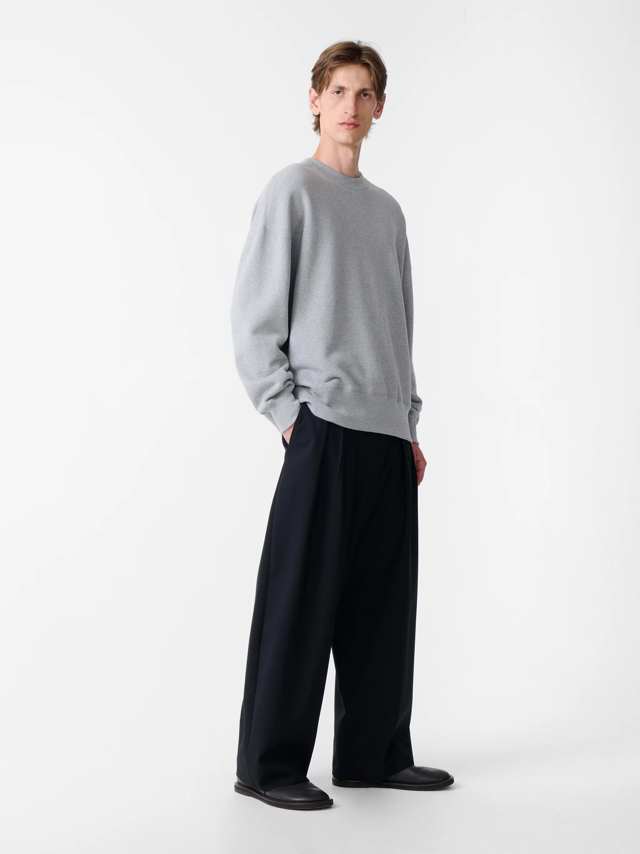 SN X BEAMS Plus Golightly Jersey in Grey Marl - Image 2