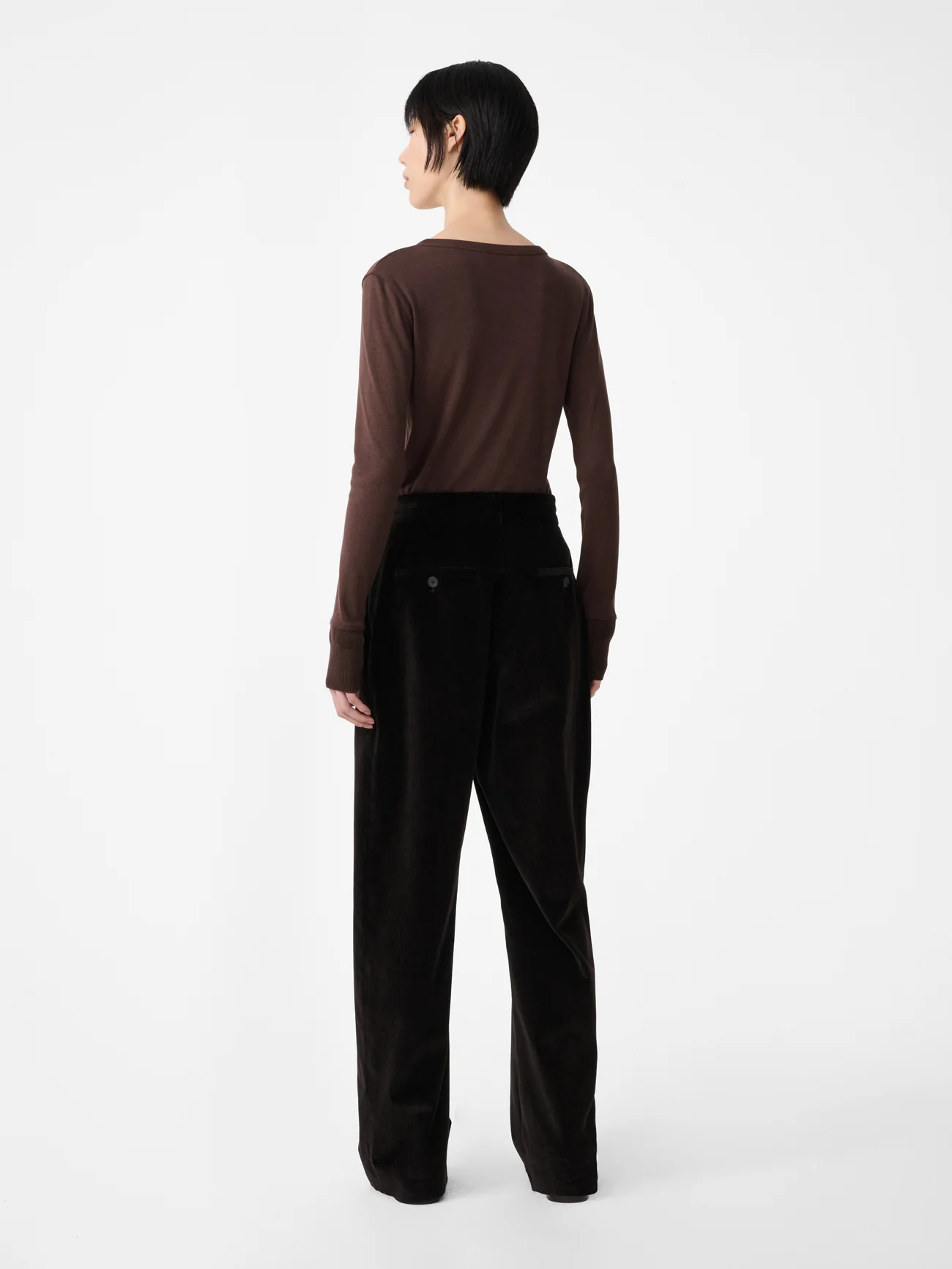 Grange Corduroy Wide Leg Pant in Espresso - Image 7