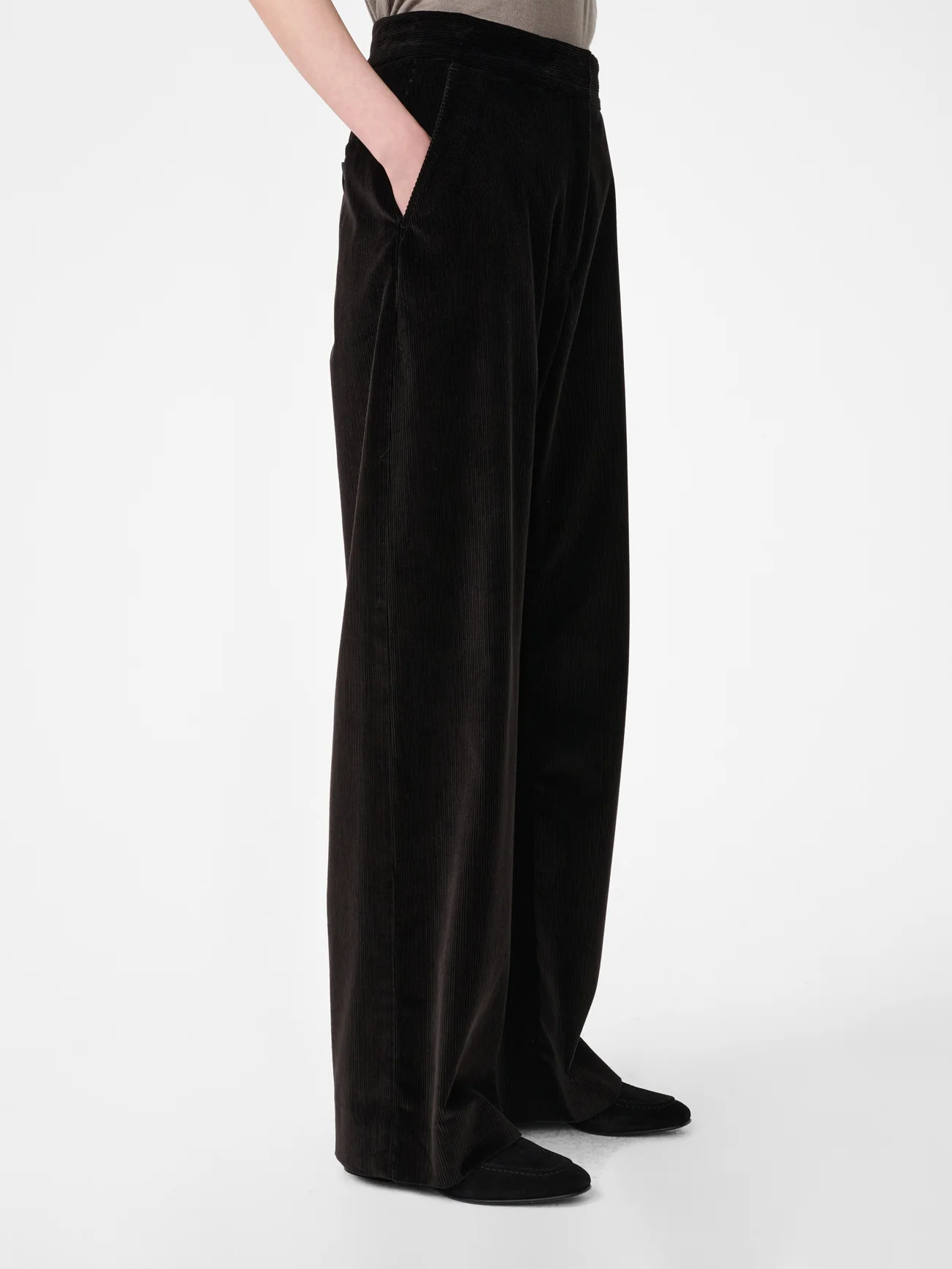 Grange Corduroy Wide Leg Pant in Espresso - Image 8