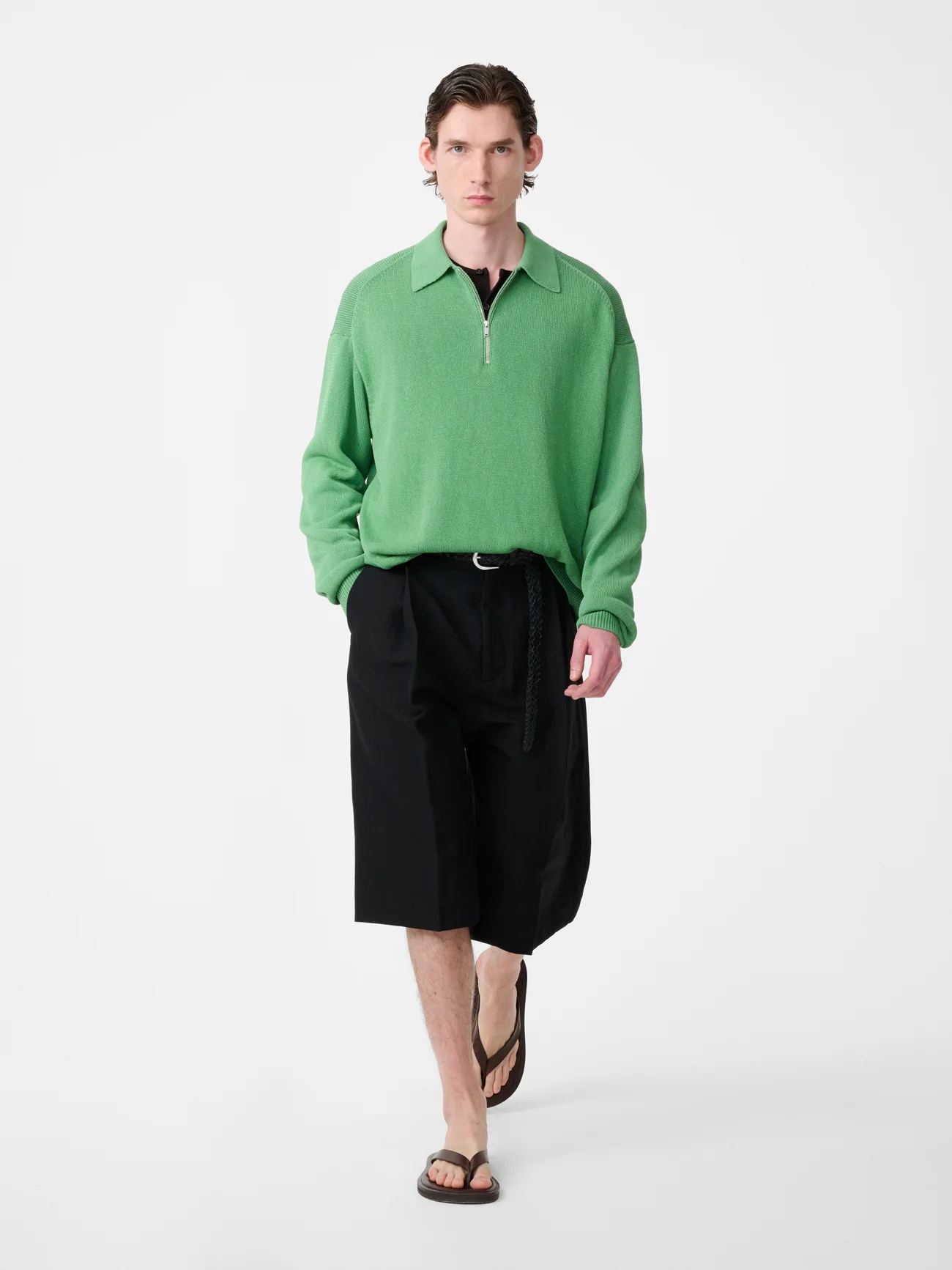 Heddy Knit Polo in Apple - Image 3