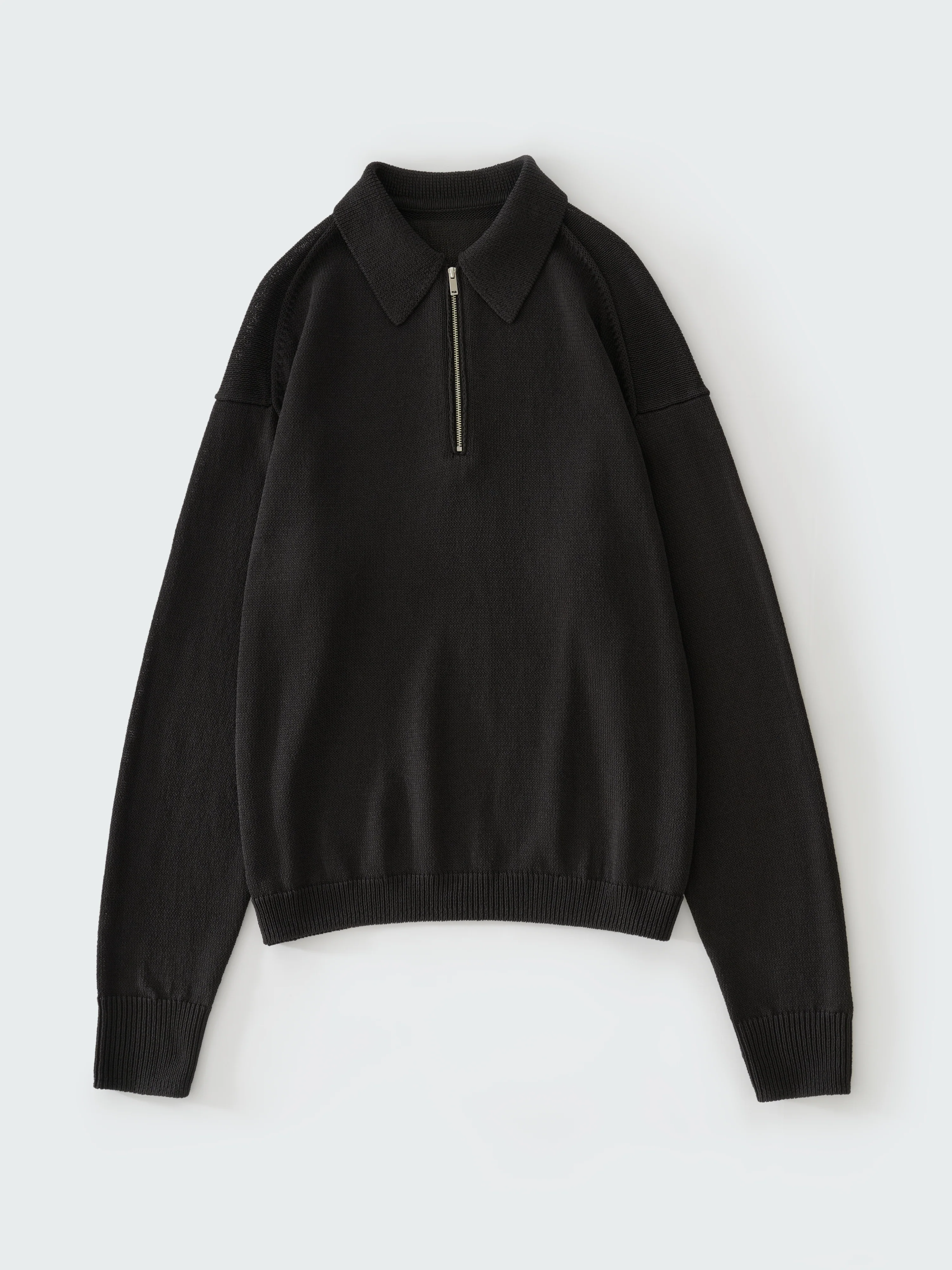 Heddy Knit Polo in Black Grape - Image 7