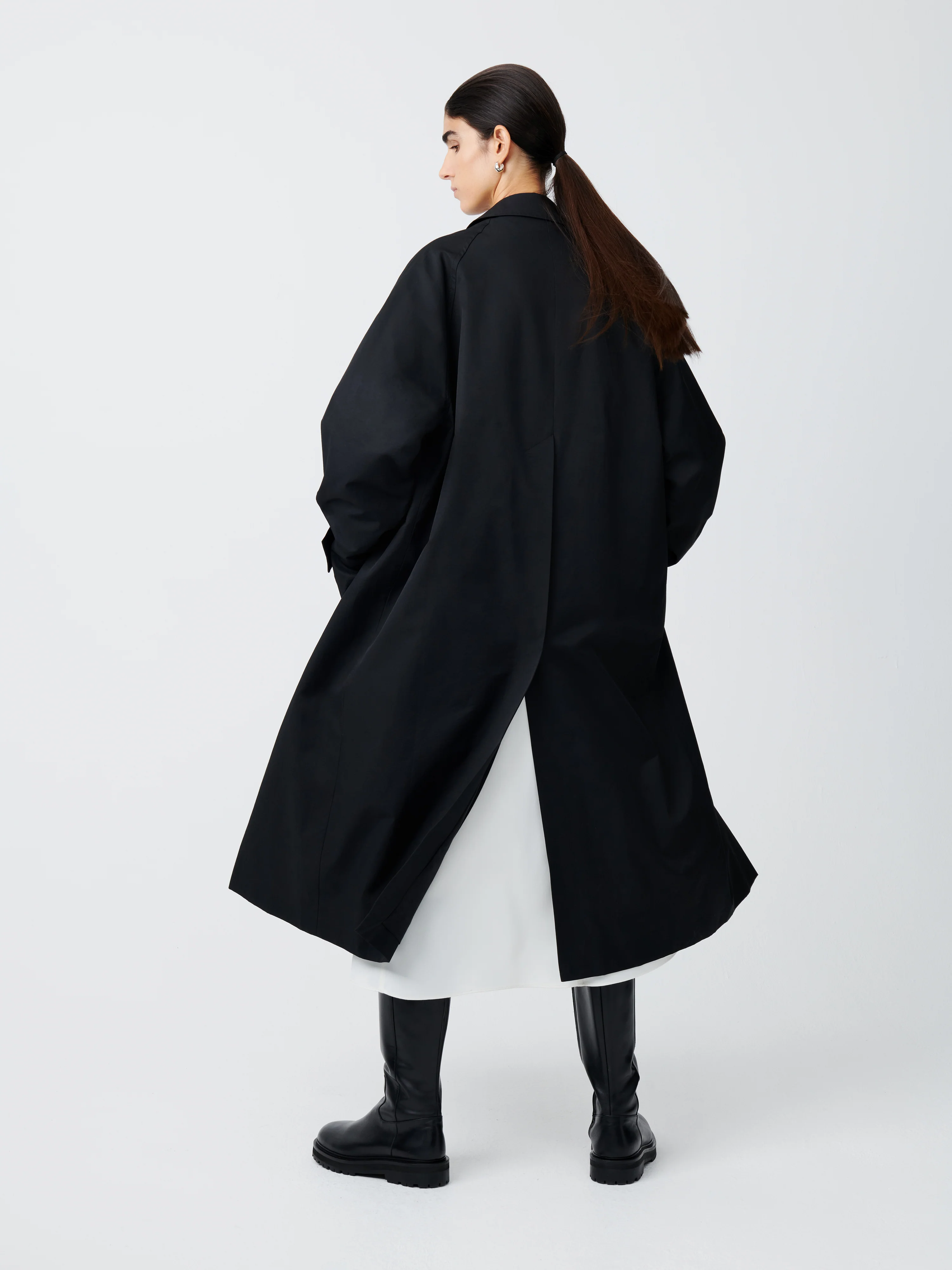 Holin Coated Cotton Coat in Black - Image 3