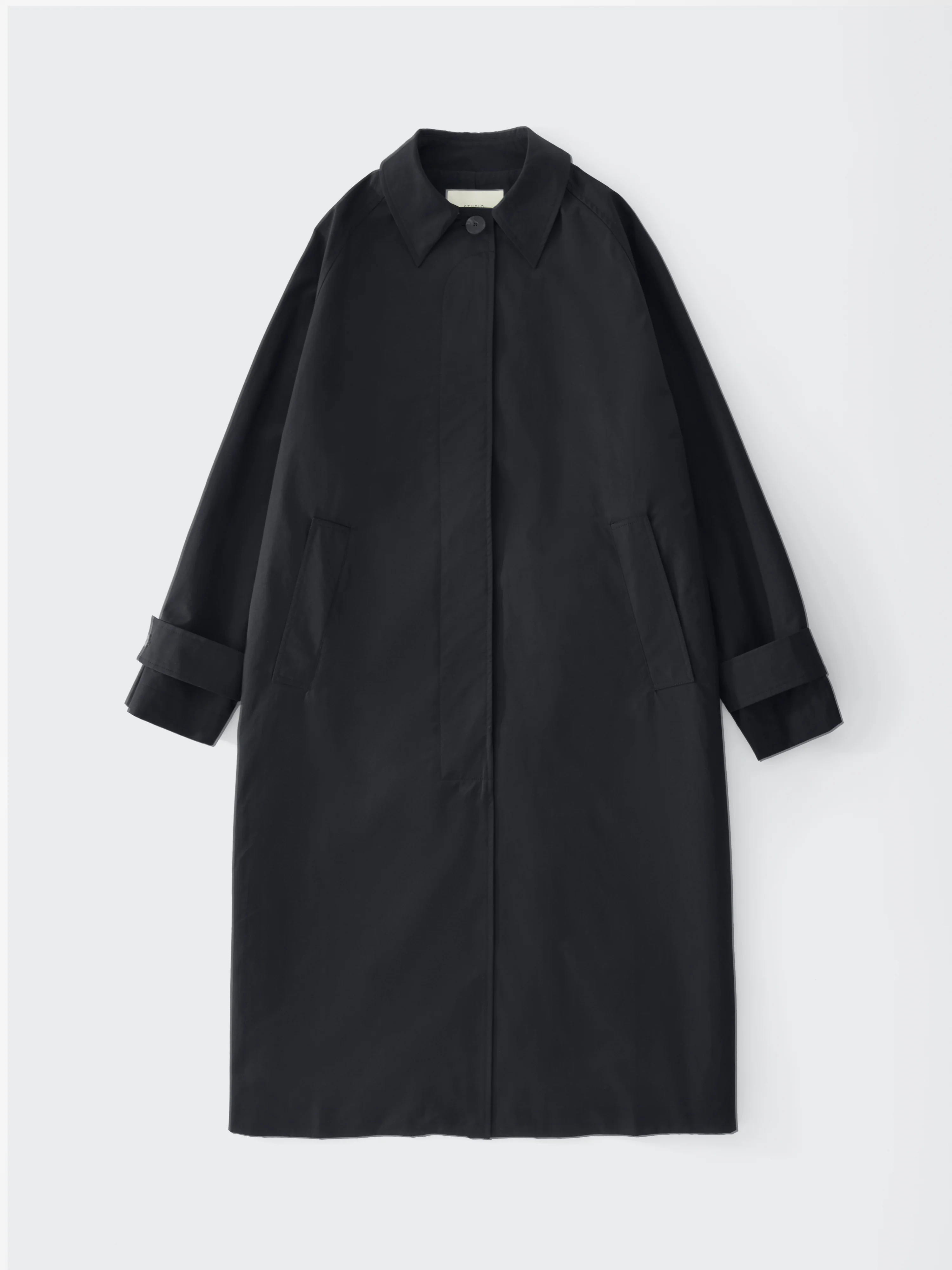 Holin Coated Cotton Coat in Black - Image 7