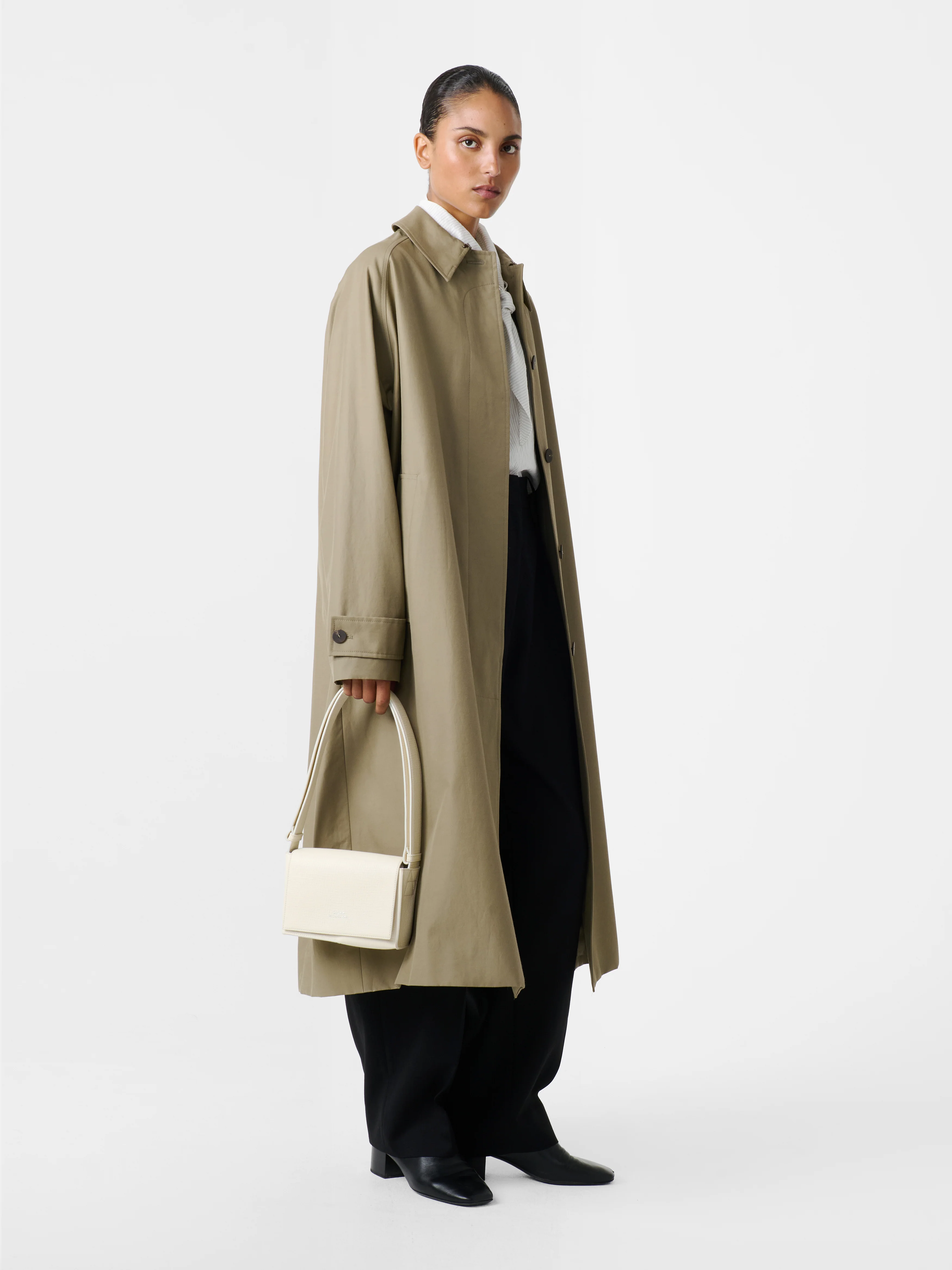 Holin Coated Cotton Trench in Dark Dusk - Image 2