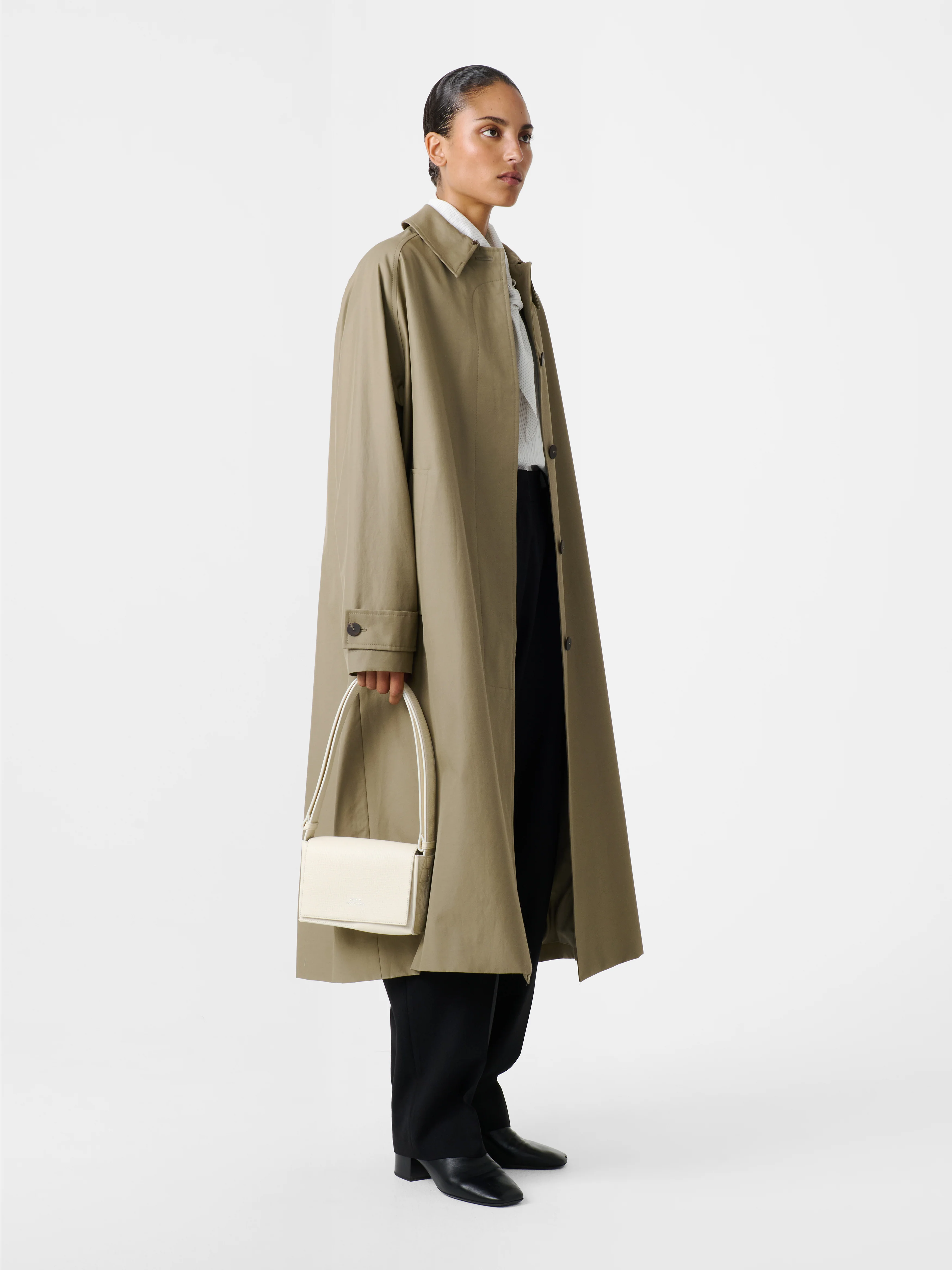 Holin Coated Cotton Trench in Dark Dusk - Image 3