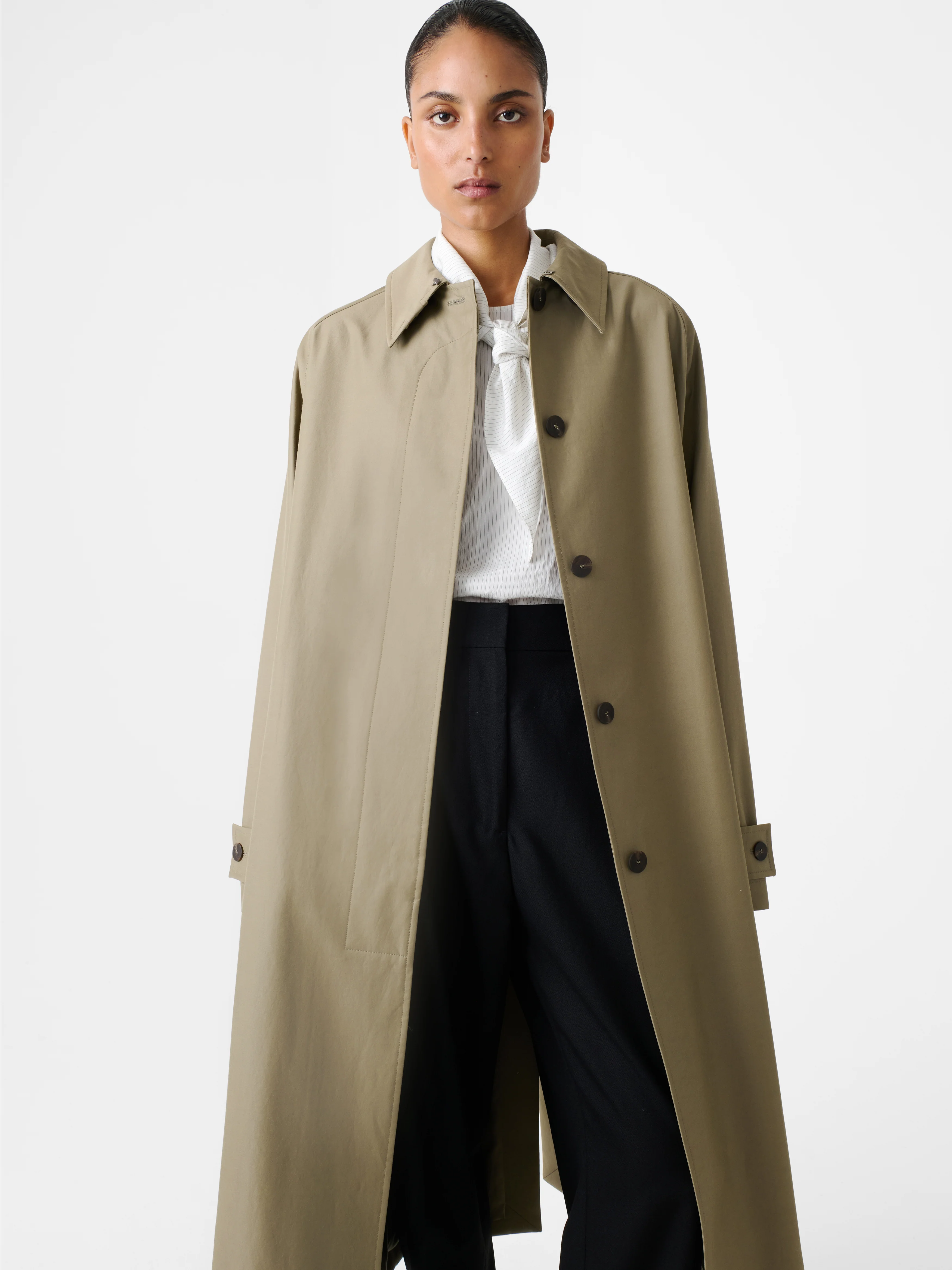 Holin Coated Cotton Trench in Dark Dusk - Image 5