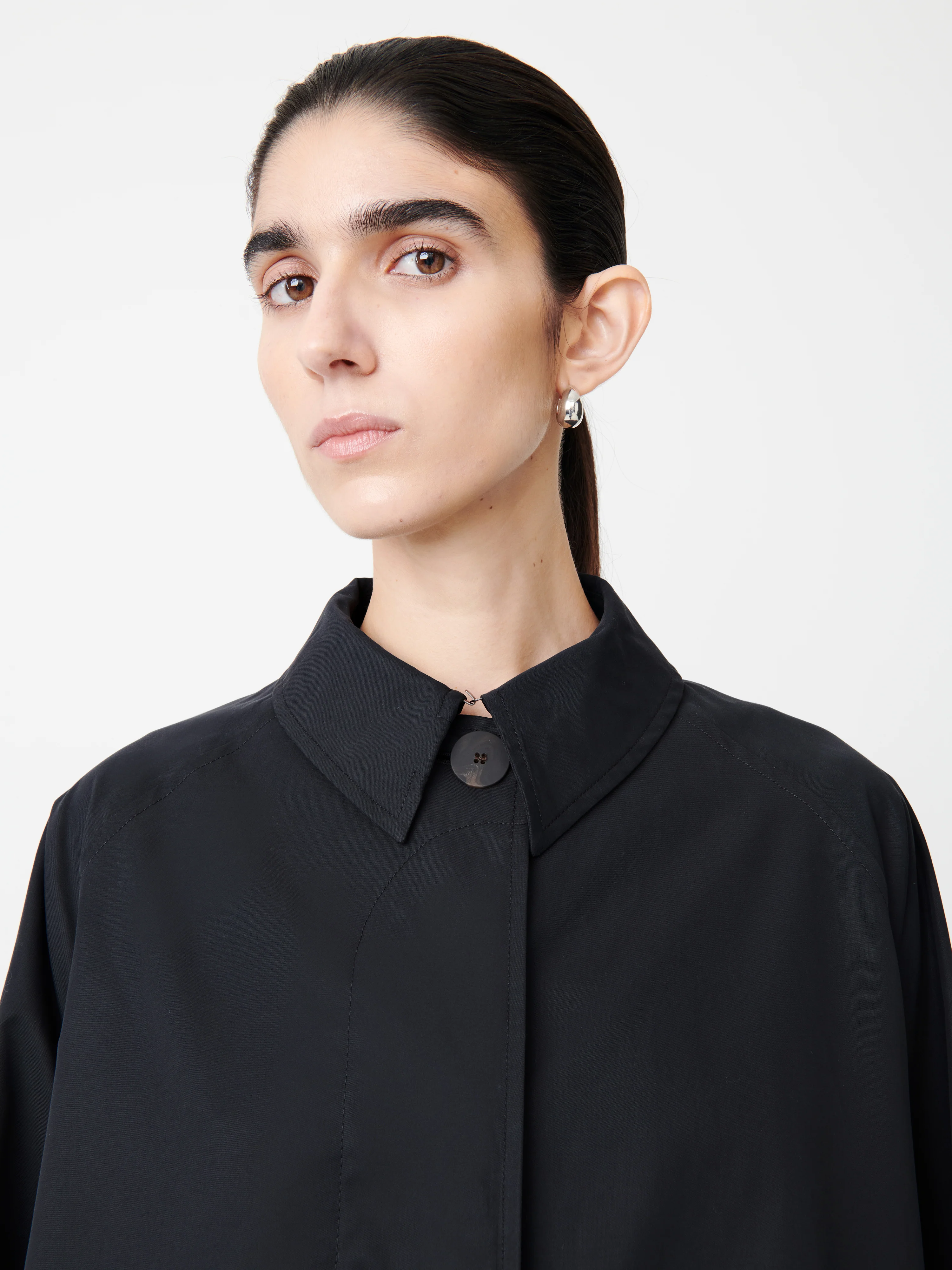 Holin Technical Cotton Trench in Dark Navy - Image 6