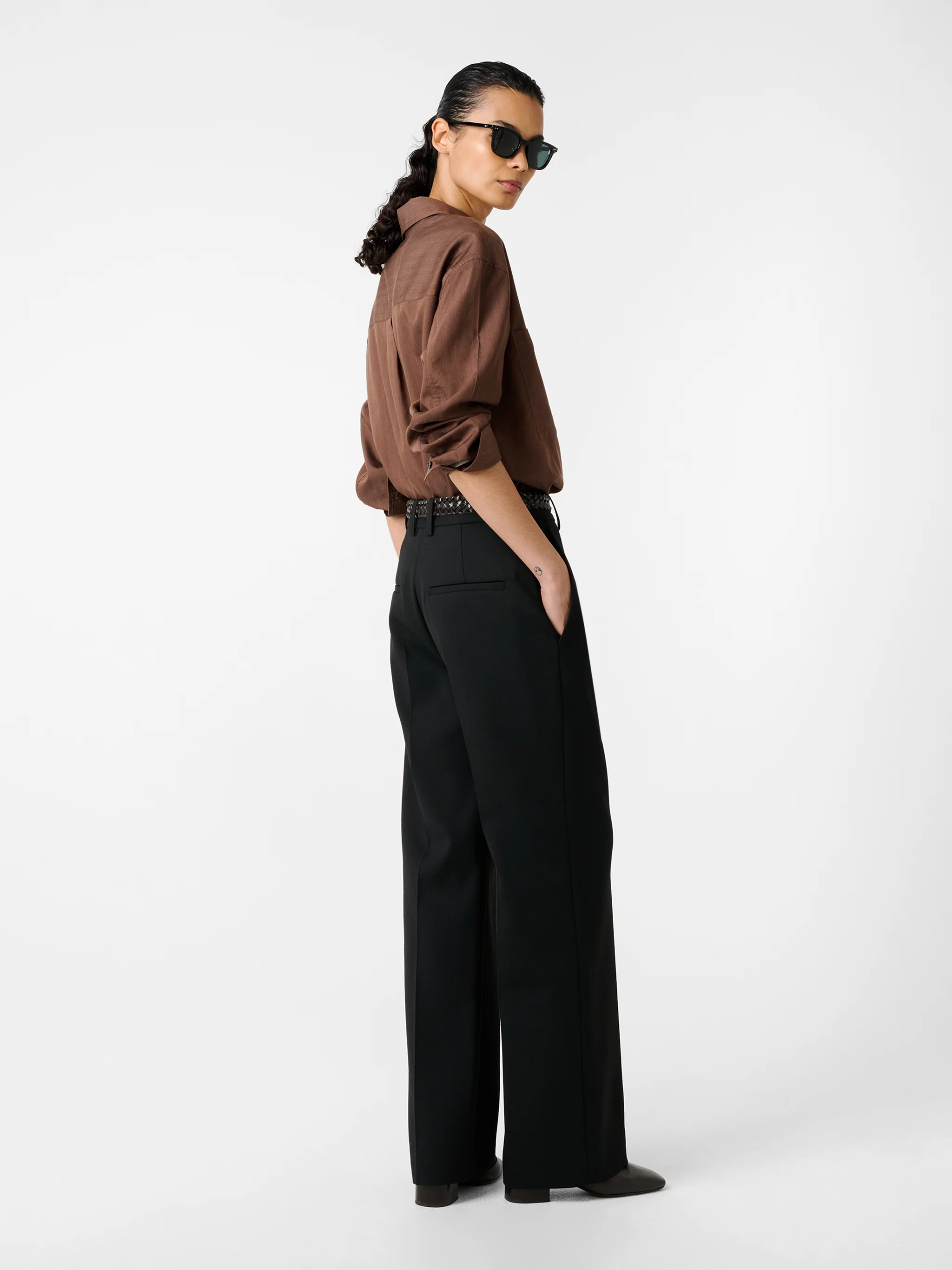Leto Shirt in Brown Stripe - Image 2