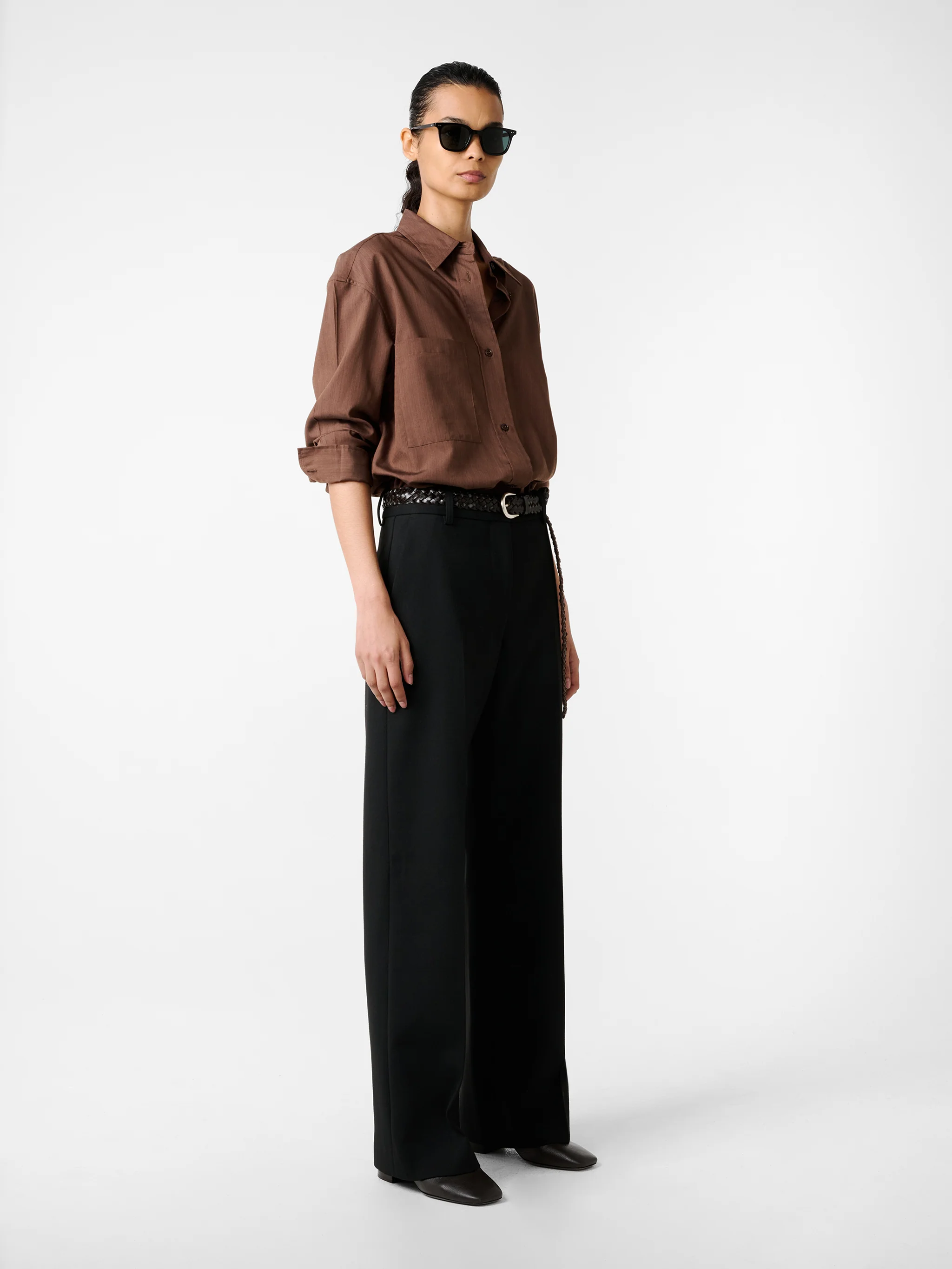 Leto Shirt in Brown Stripe - Image 5