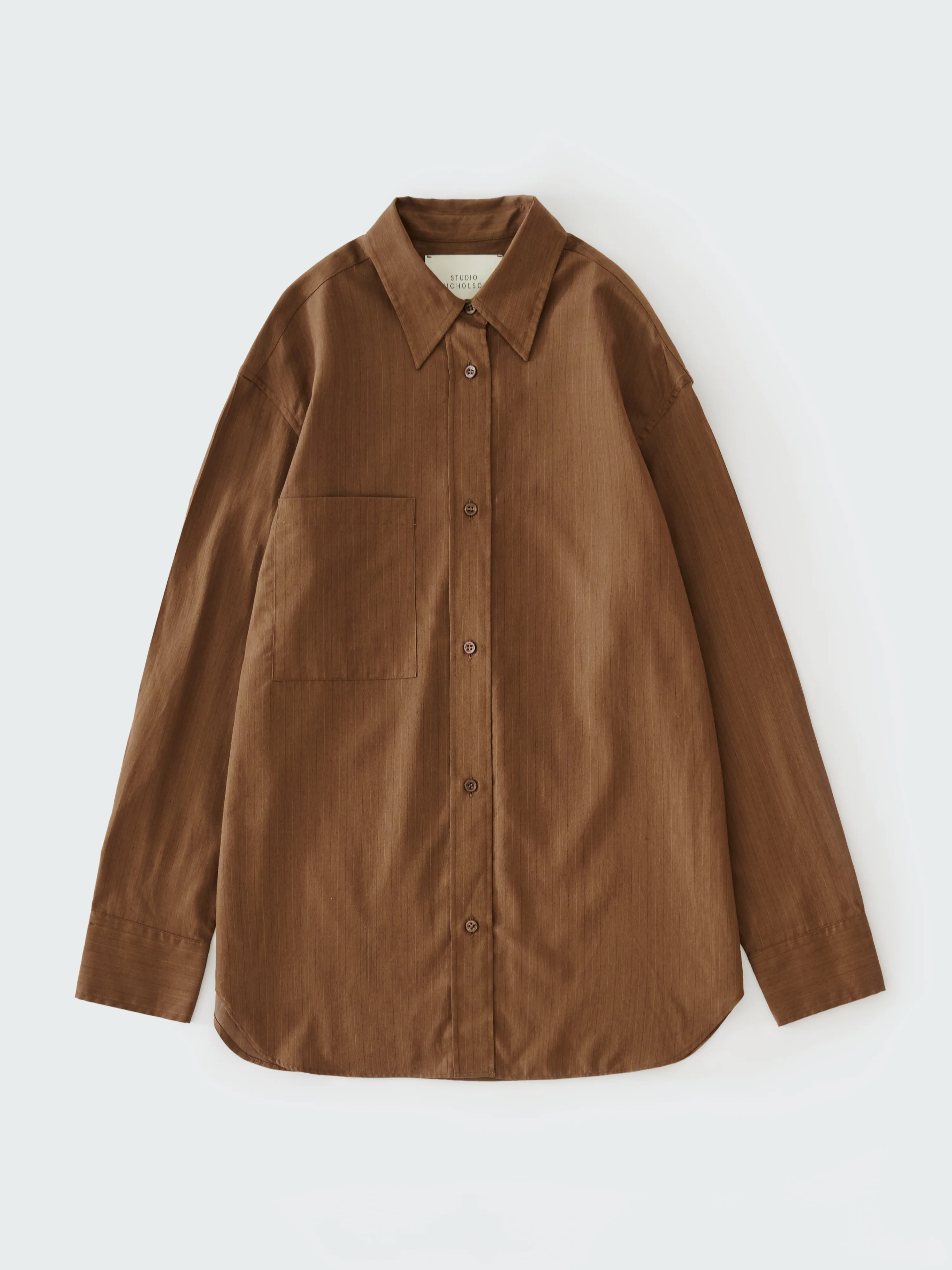 Leto Shirt in Brown Stripe - Image 7