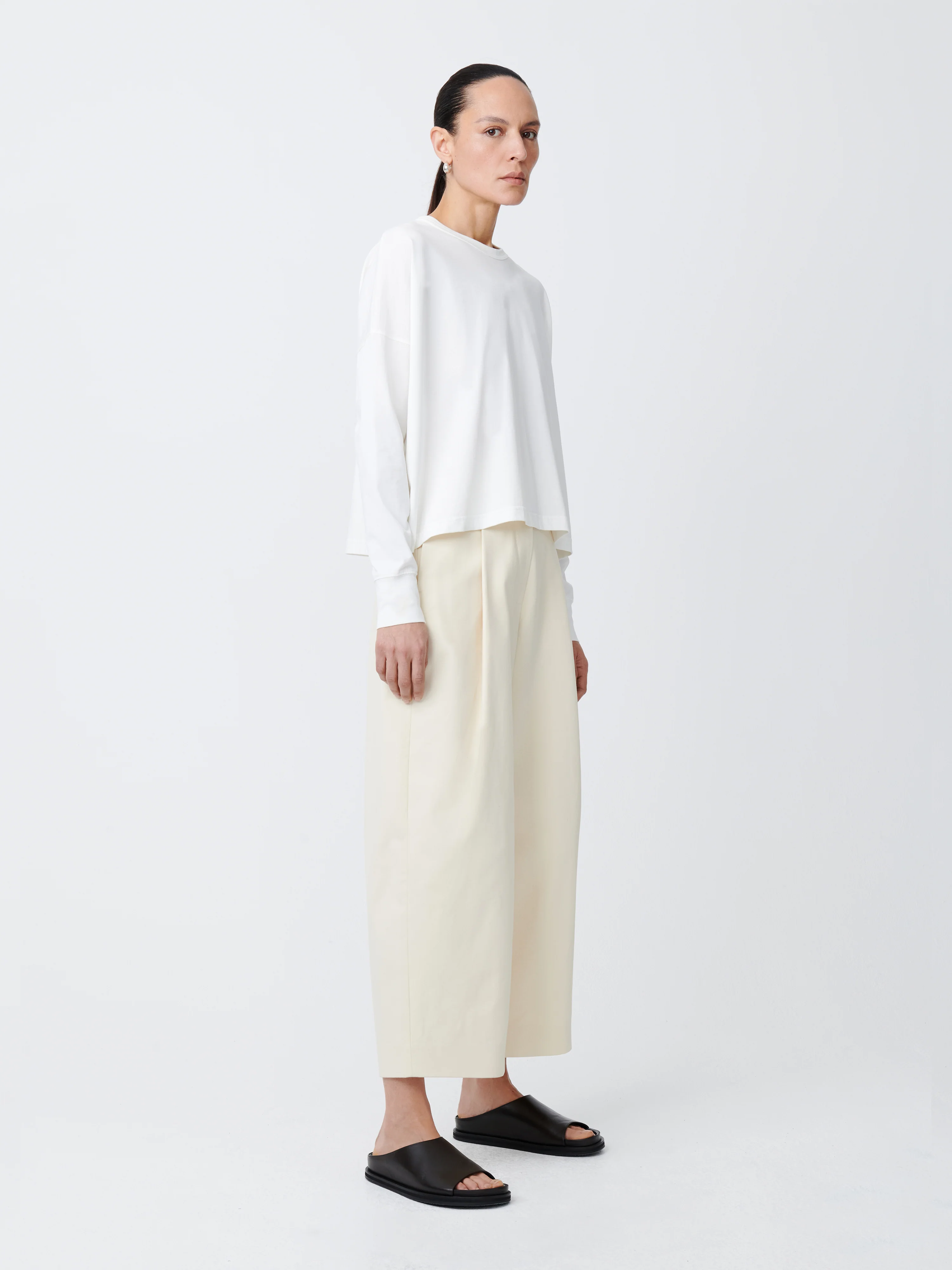 Loop Long Sleeve T-Shirt in Optic White - Image 2