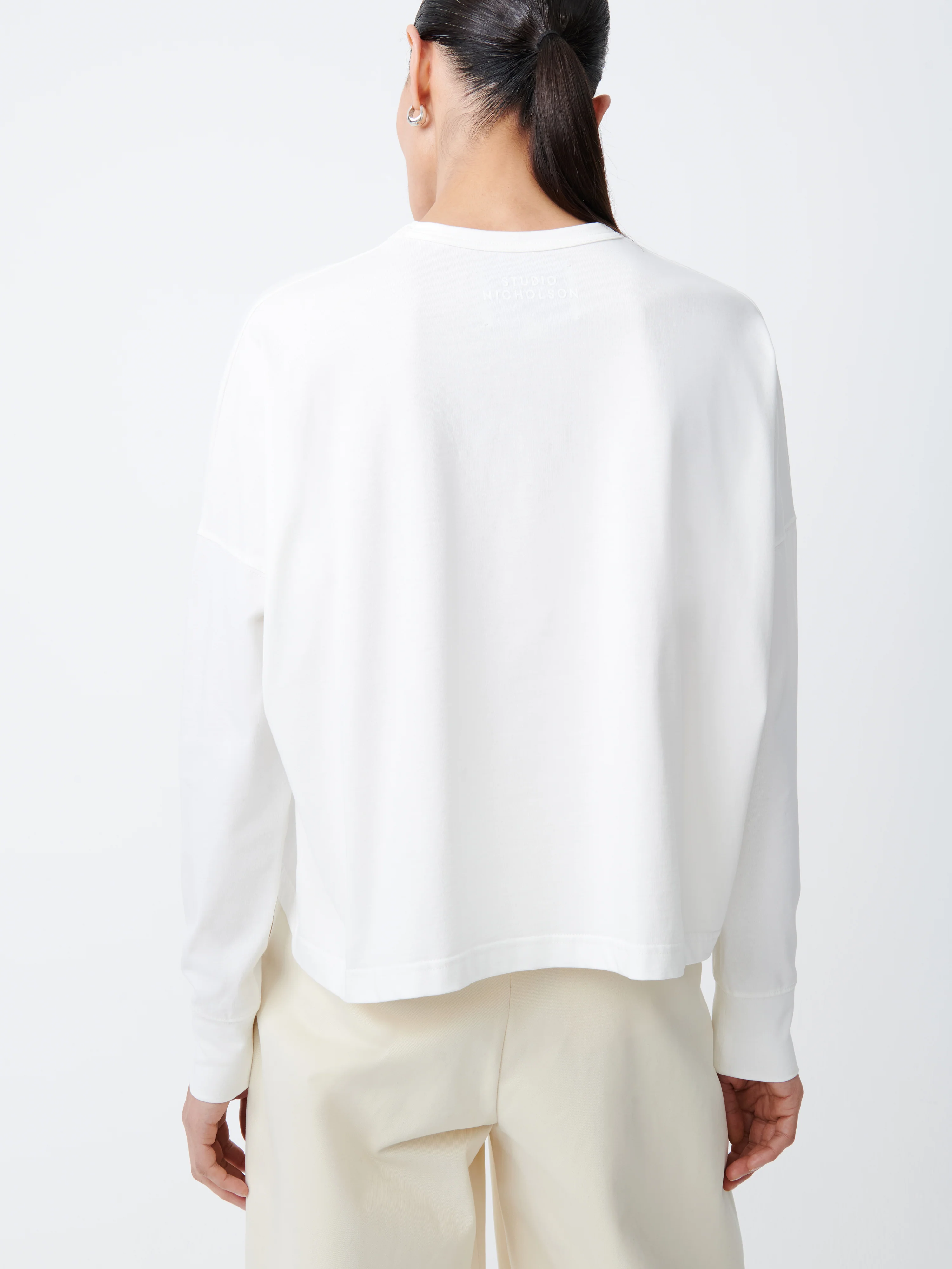 Loop Long Sleeve T-Shirt in Optic White - Image 4