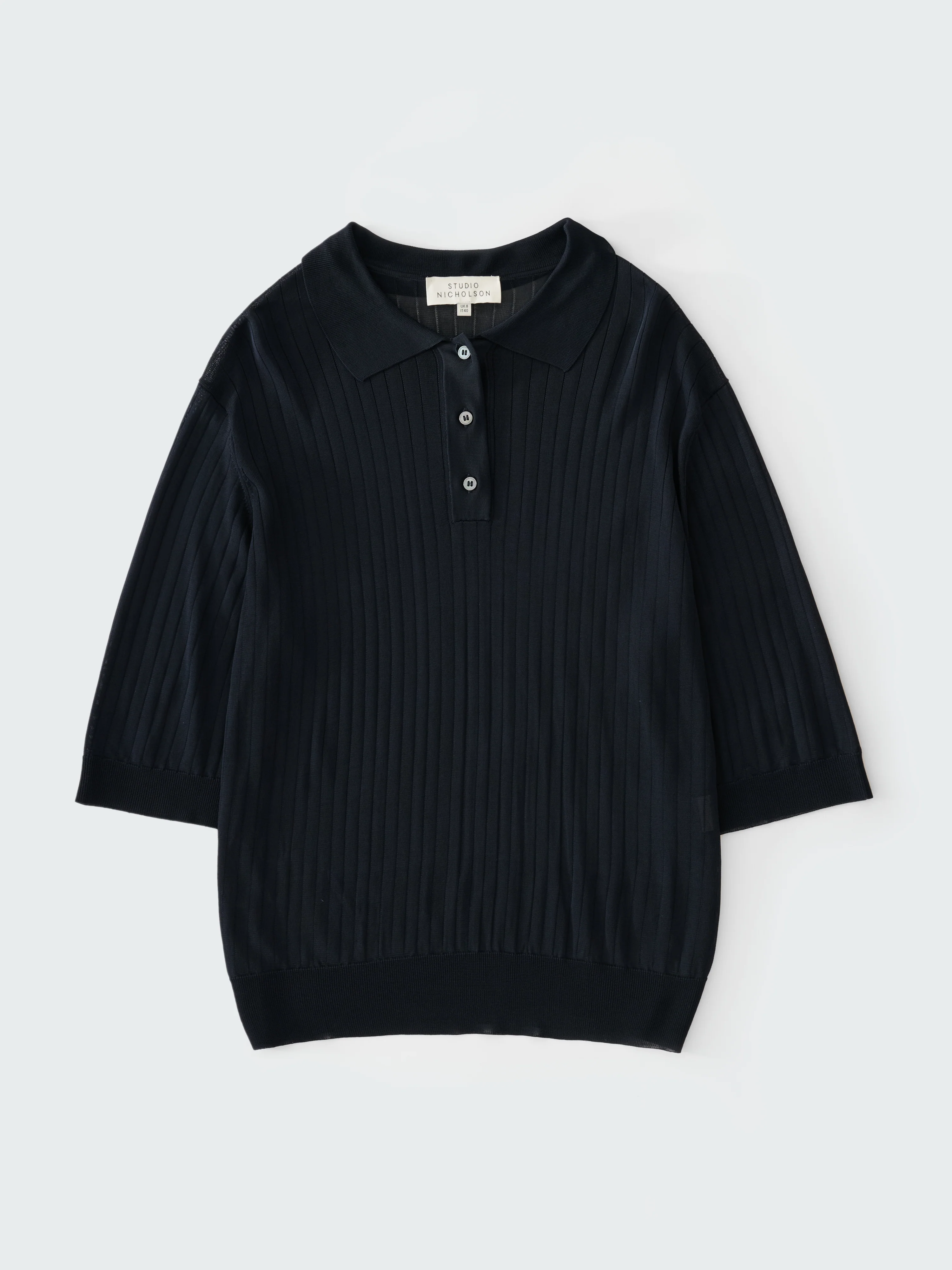 Lordi Knit Polo in Darkest Navy - Image 7