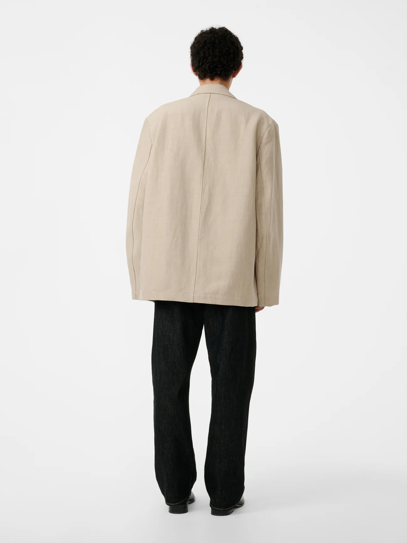 Marylebone Straight Leg Denim Pant in Black / White Weft - Image 7