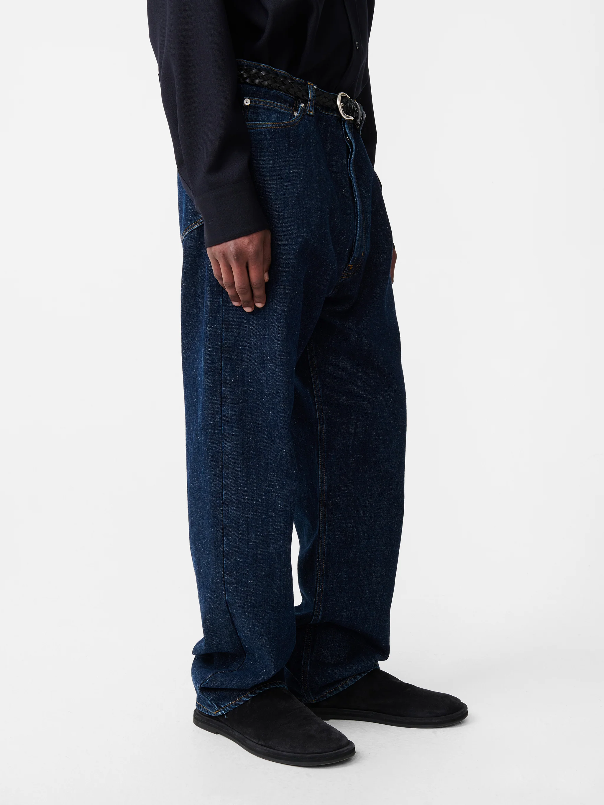 Marylebone Straight Leg Denim Pant in Indigo Light Wash - Image 11