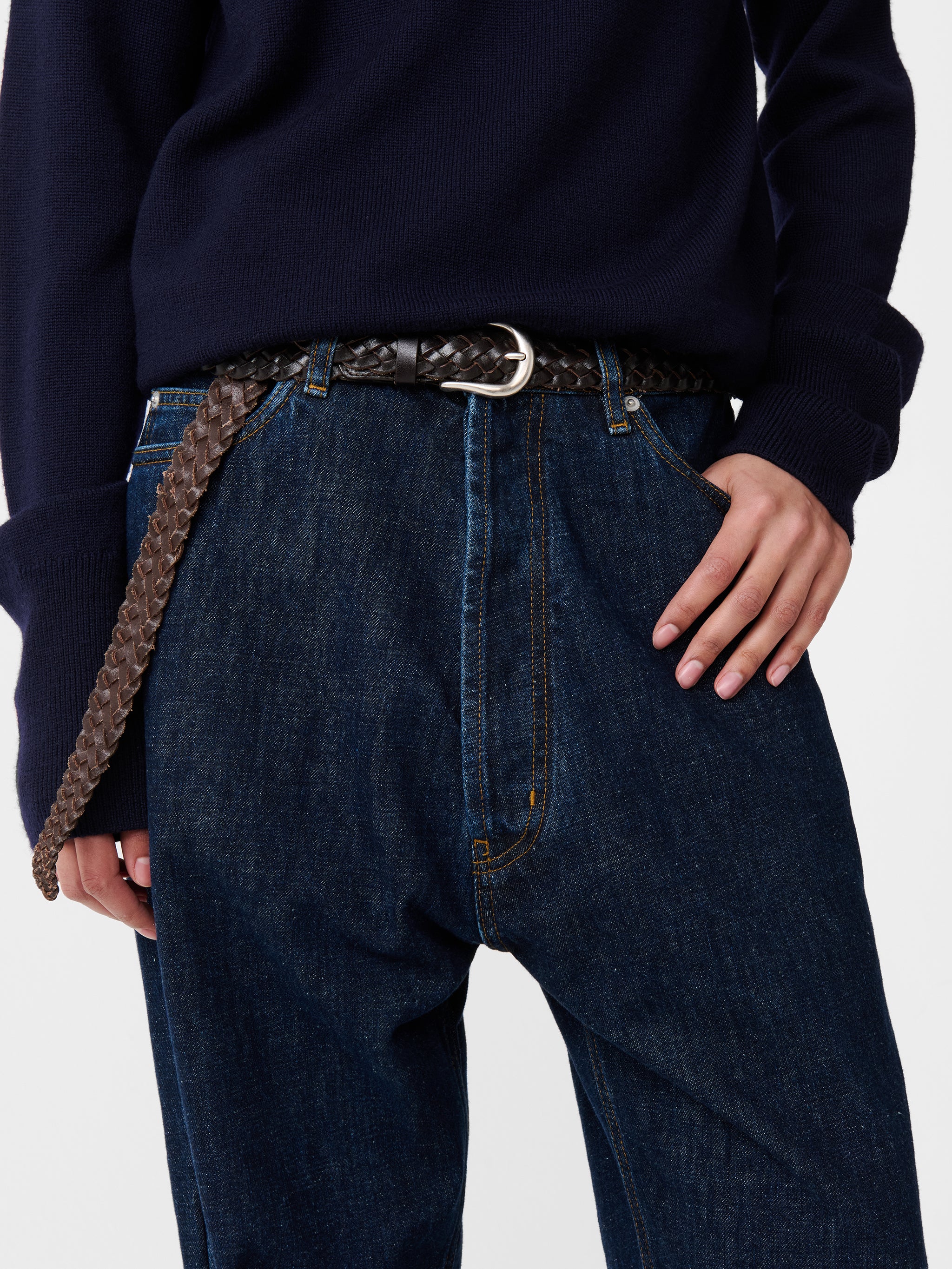 Marylebone Straight Leg Denim Pant in Indigo Light Wash - Image 6