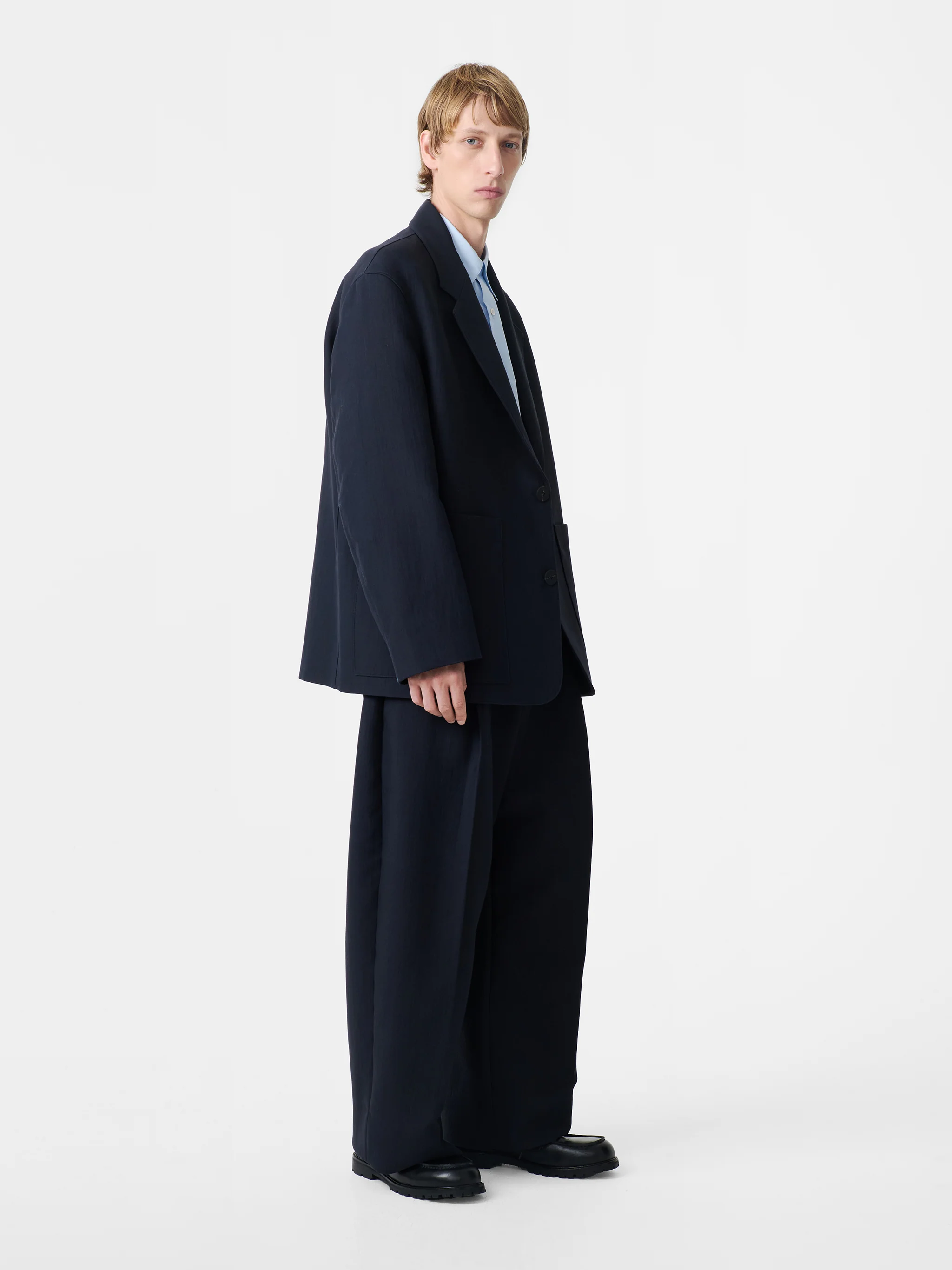 Men's Conde Double Cotton Jacket in Darkest Navy - Image 3